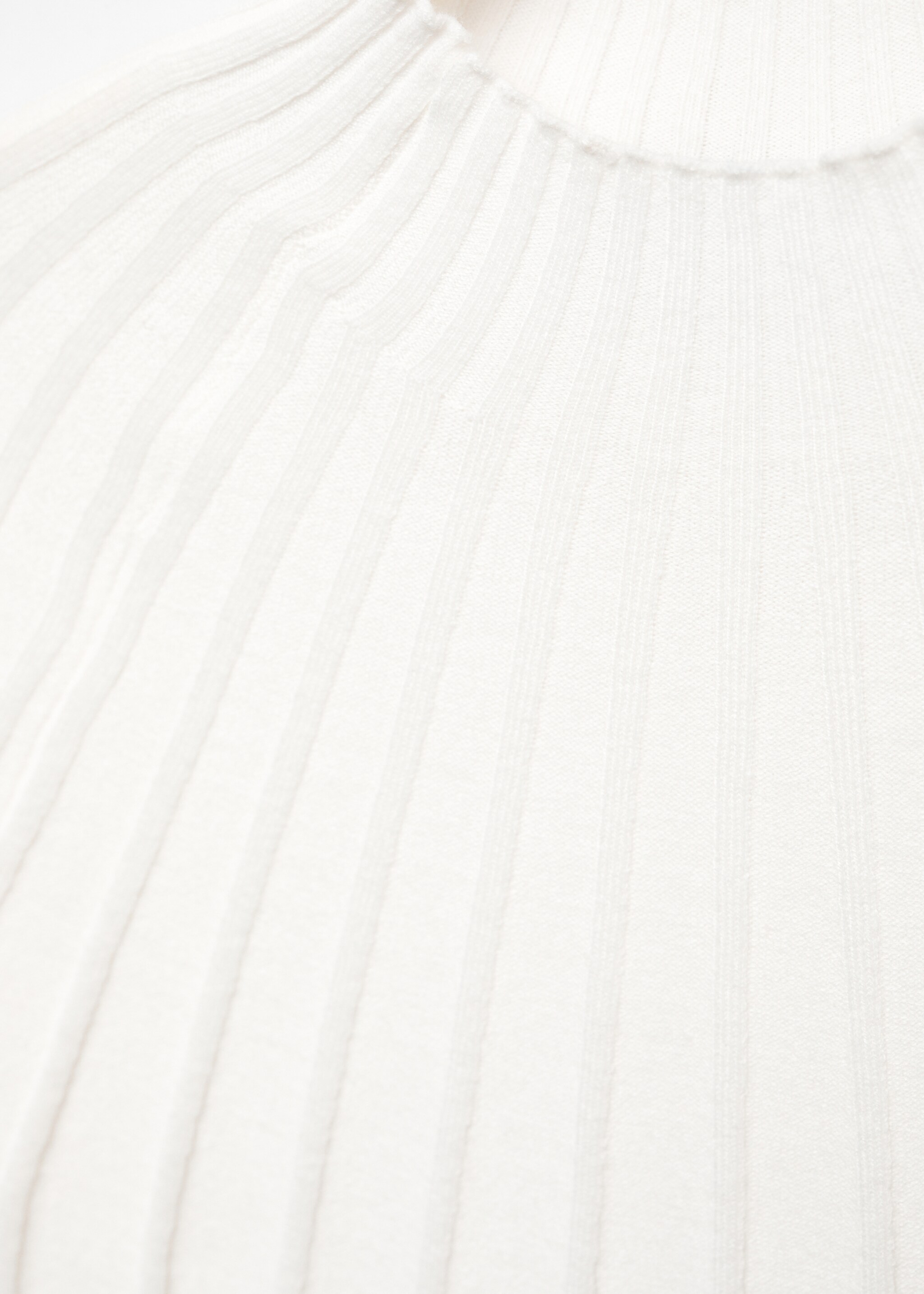 Ribbed sweater with perkins neck - Details of the article 8, Ecru. Ref: 57065793-00.