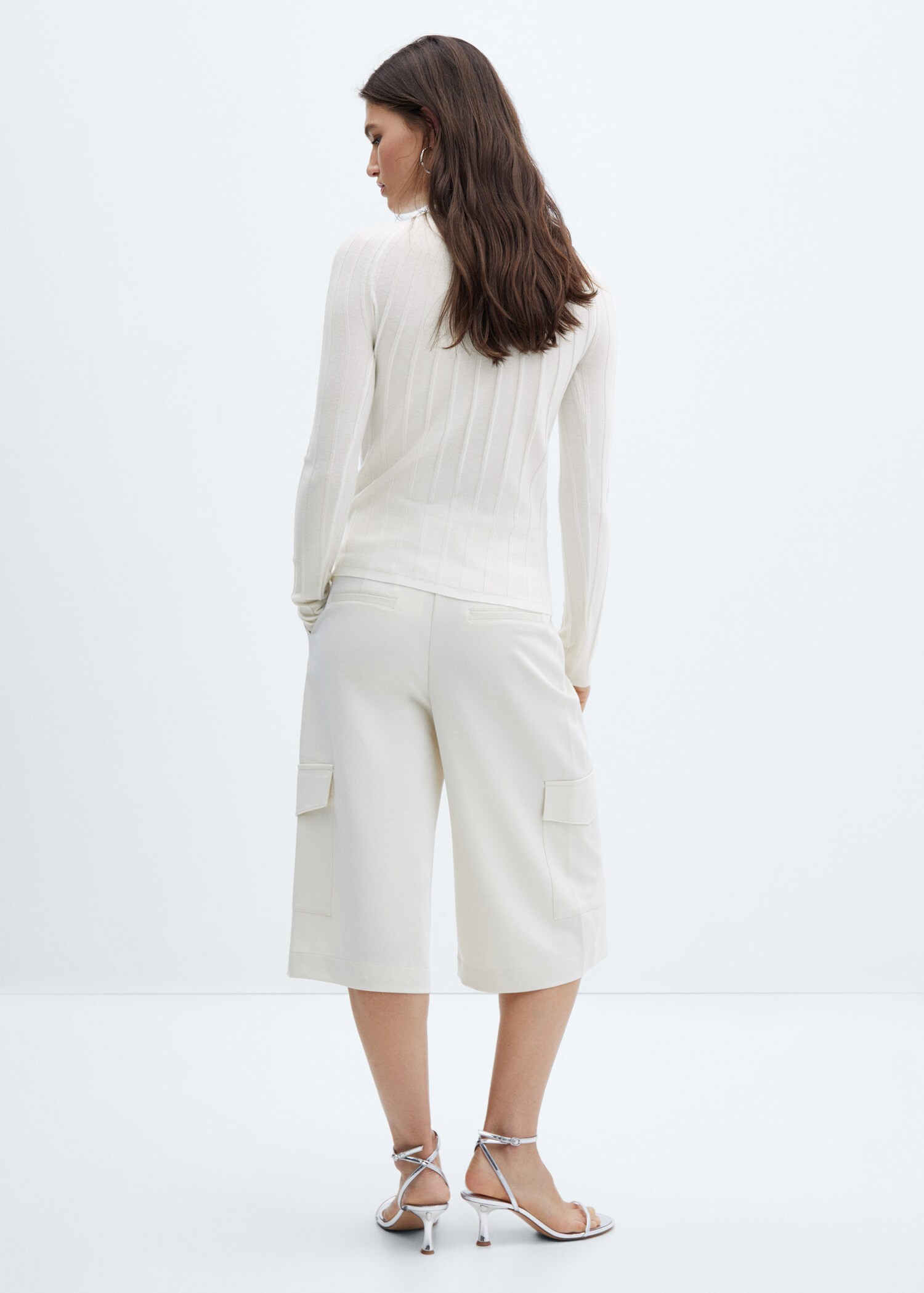 Ribbed sweater with perkins neck - Reverse of the article