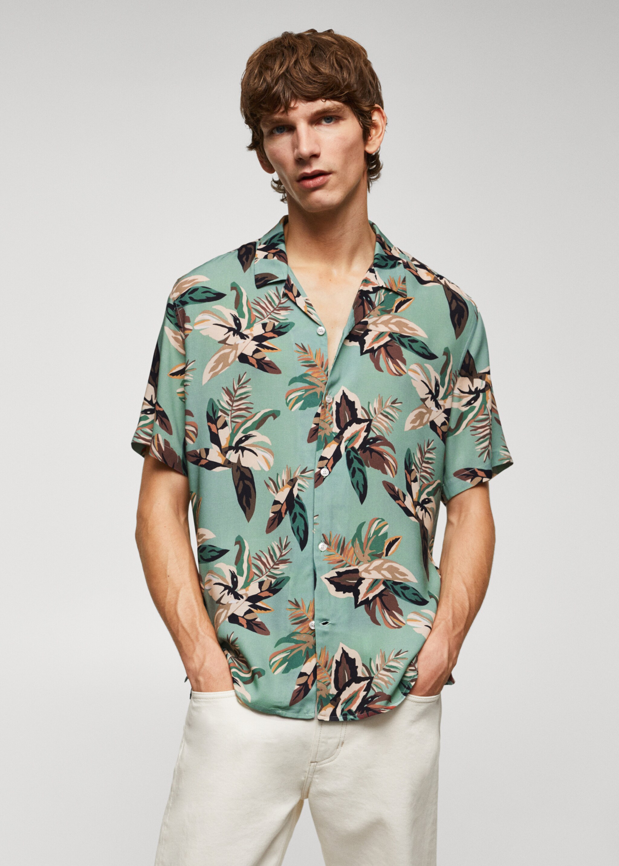 Regular Fit-Hemd mit Blumenprint - Mittlere Ansicht