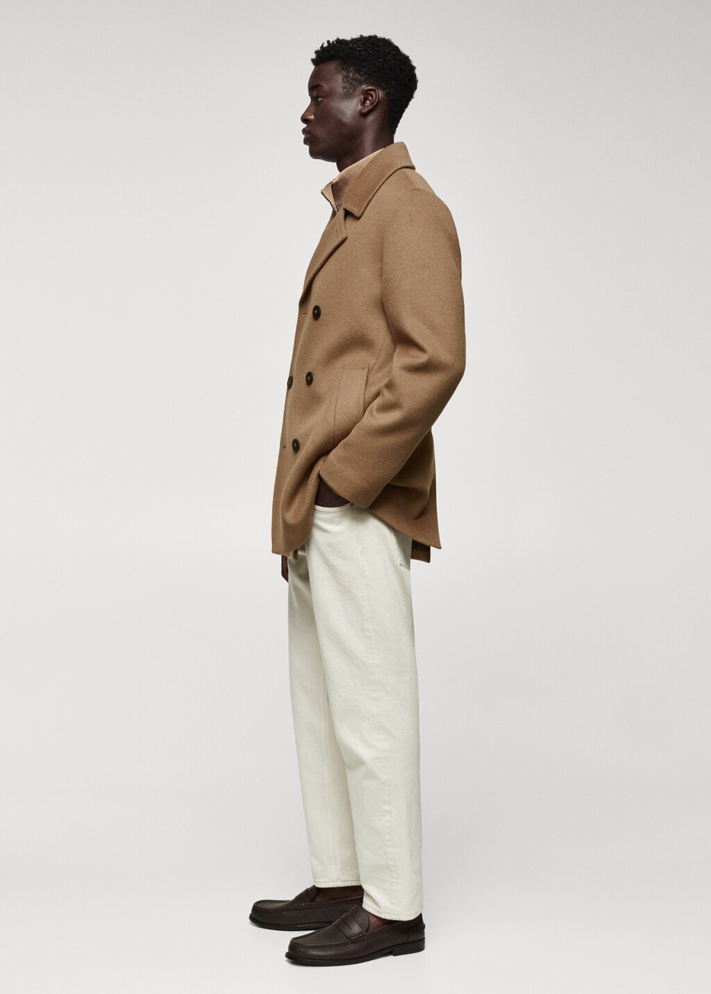 Recycled wool double breasted coat Men MANGO OUTLET United Kingdom