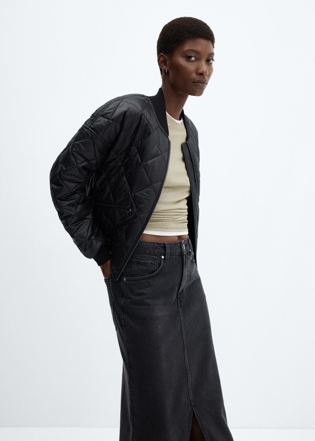 Waterproof quilted bomber jacket Women MANGO OUTLET Netherlands