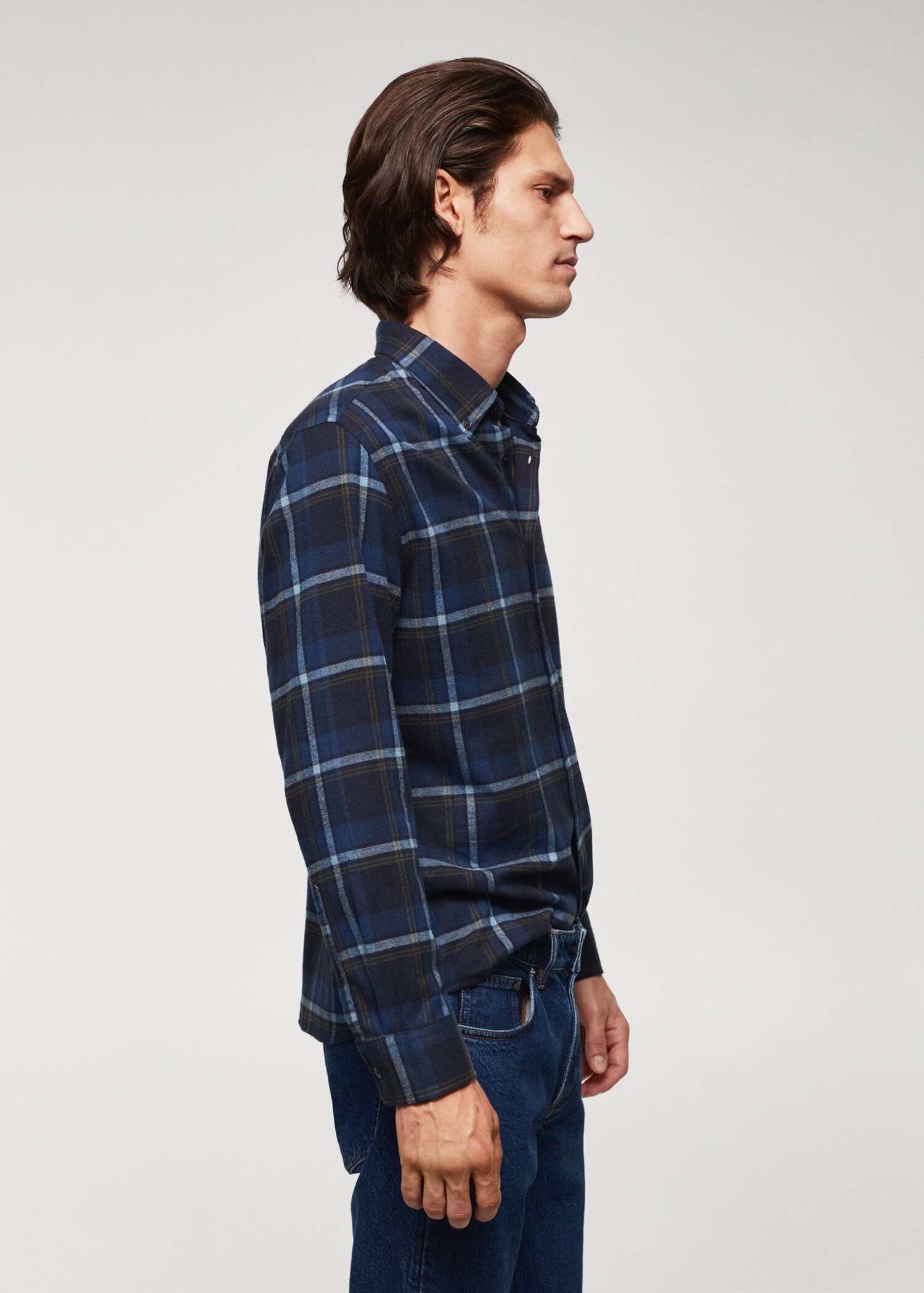 Camisa regular fit de flanela aos quadrados - Pormenor do artigo 2
