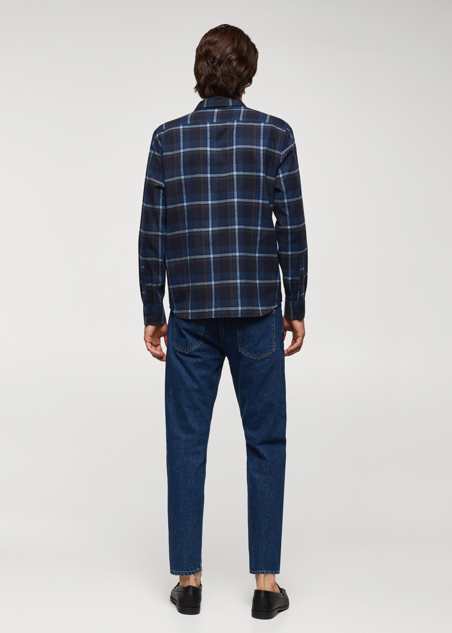 Camisa regular fit de flanela aos quadrados - Verso do artigo