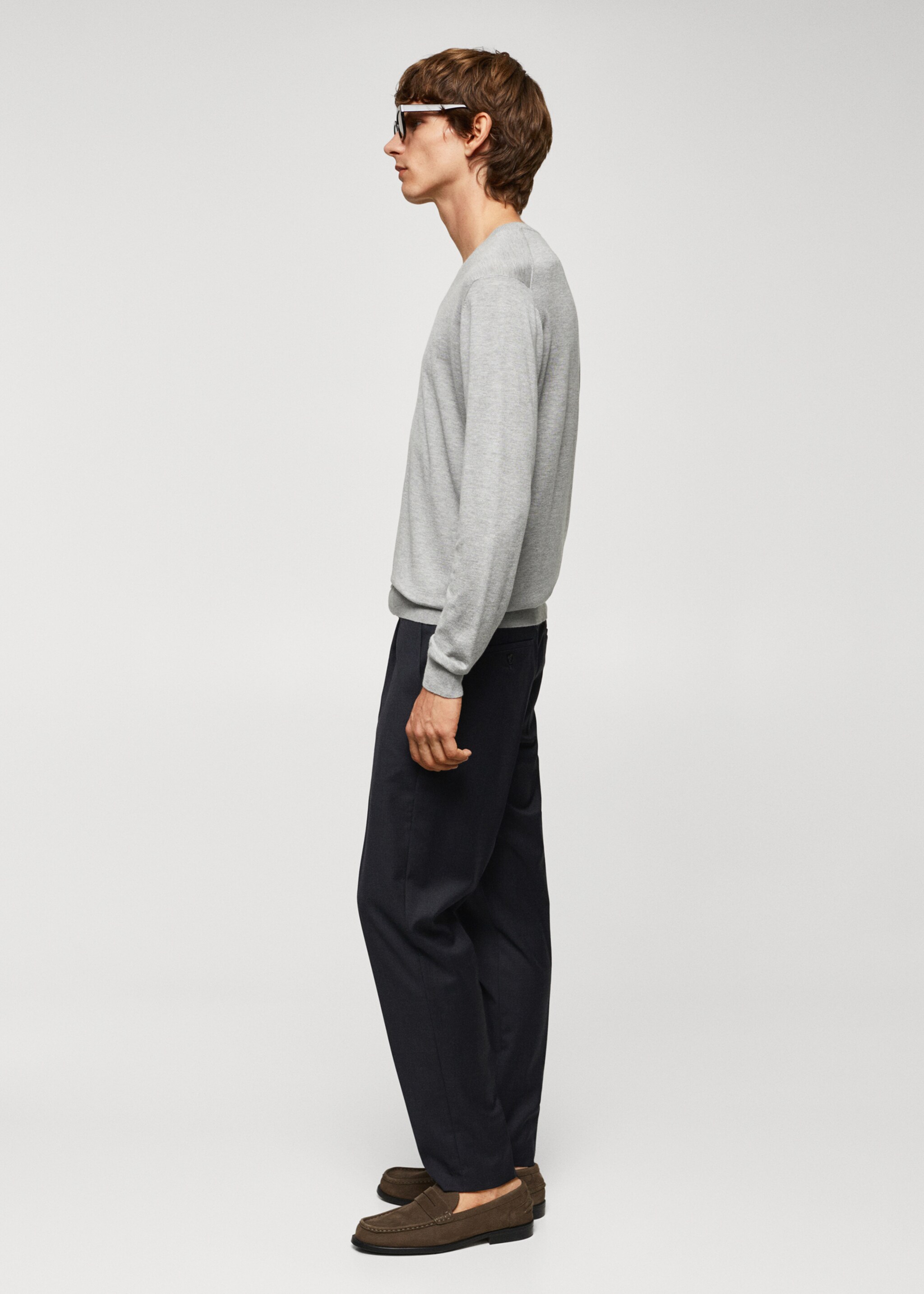 Fine modal-silk sweater - Details of the article 2, Medium Heather Grey. Ref: 57065956-00.