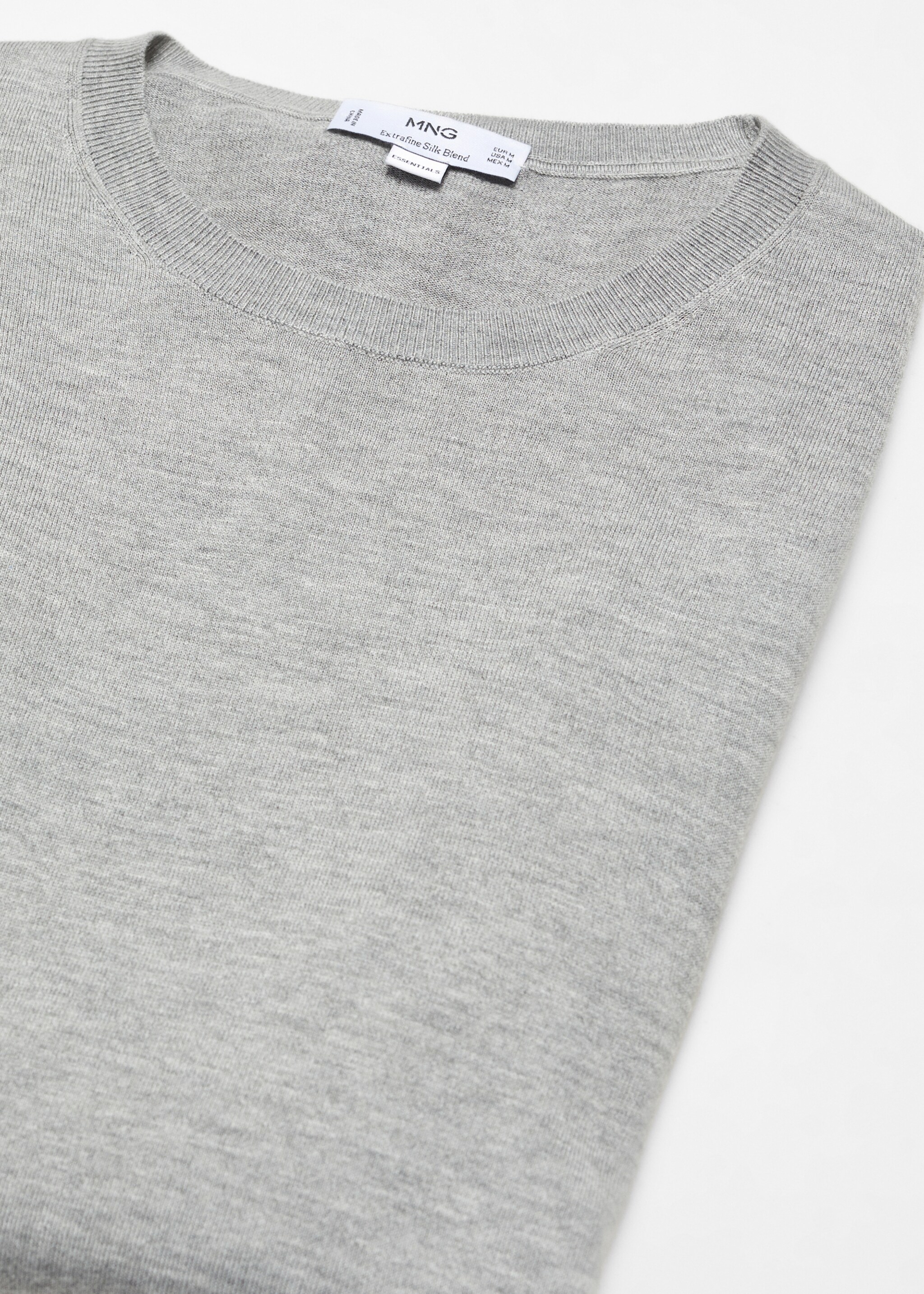 Fine modal-silk sweater - Details of the article 8, Medium Heather Grey. Ref: 57065956-00.