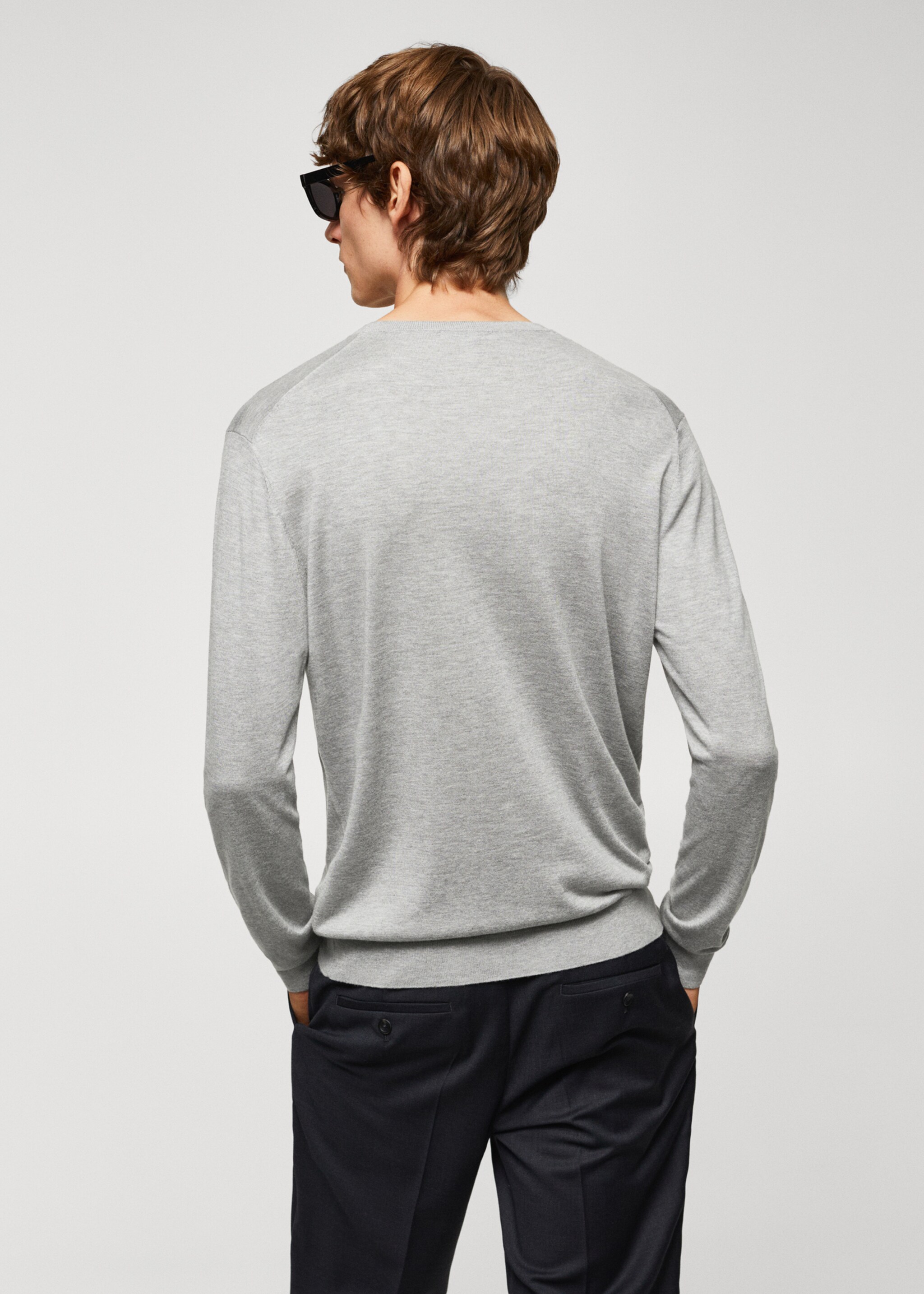 Fine modal-silk sweater - Reverse of the article, Medium Heather Grey. Ref: 57065956-00.