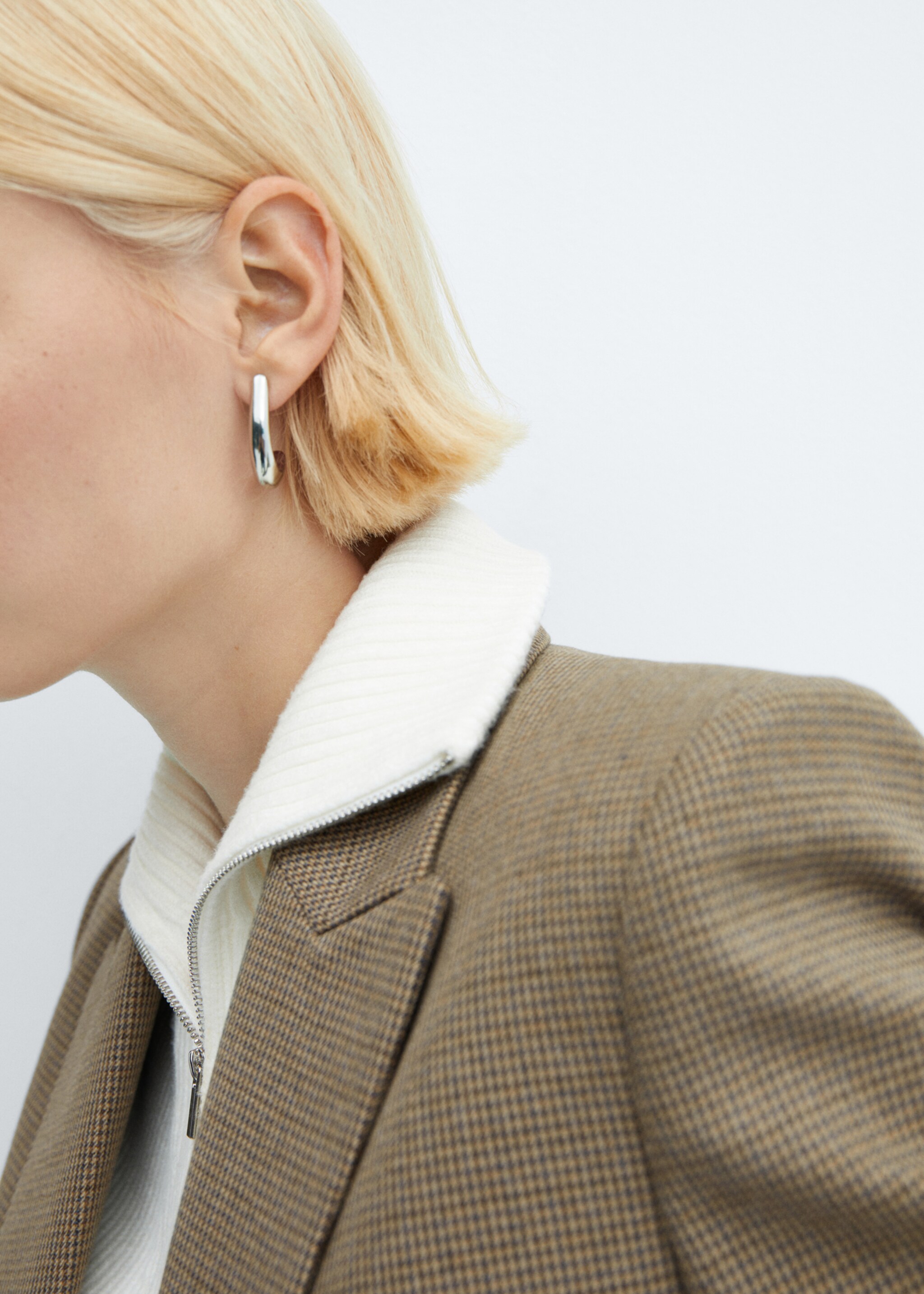 Houndstooth wool-blend blazer - Details of the article 6, Brown. Ref: 57065963-00.