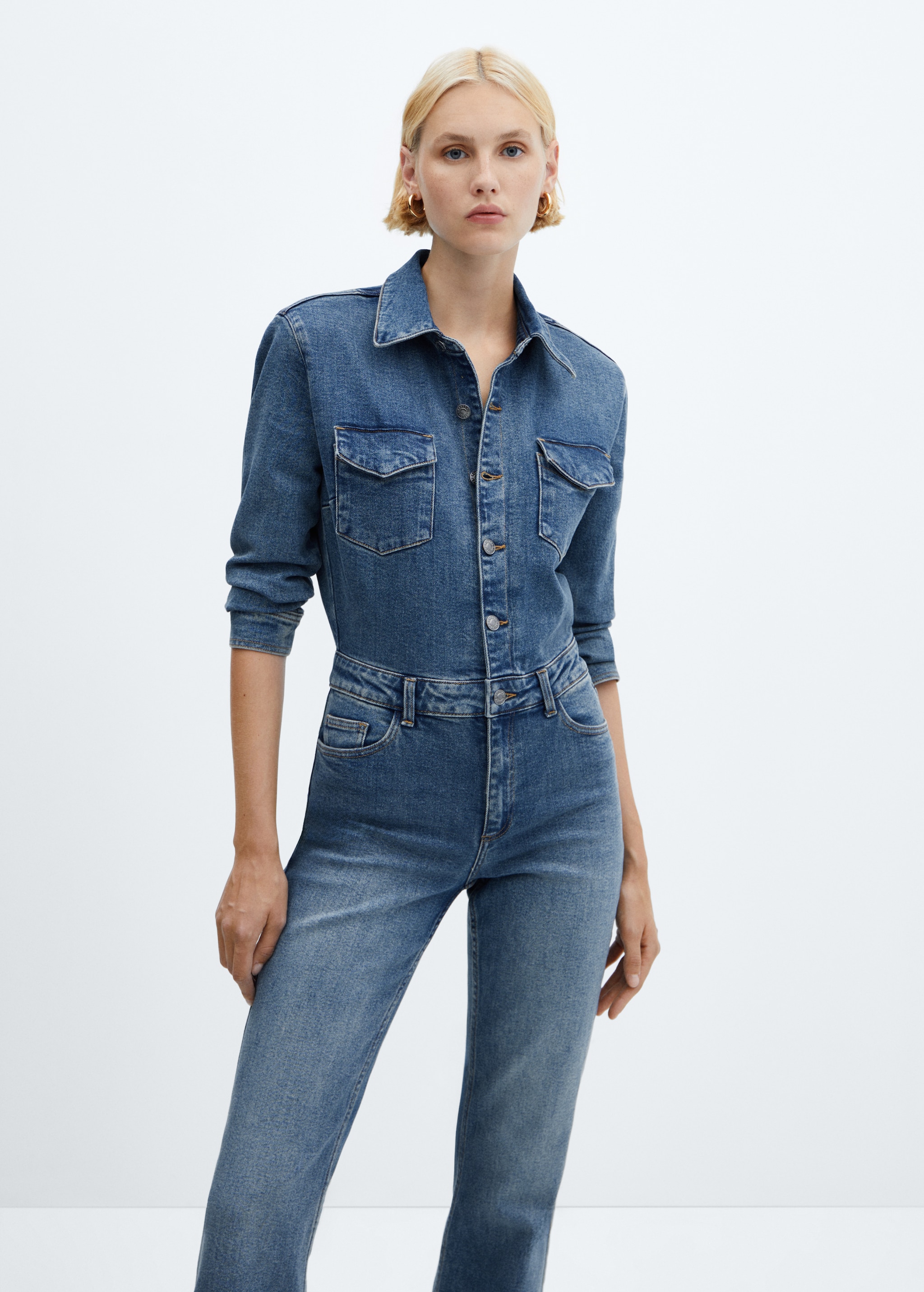 Long denim jumpsuit