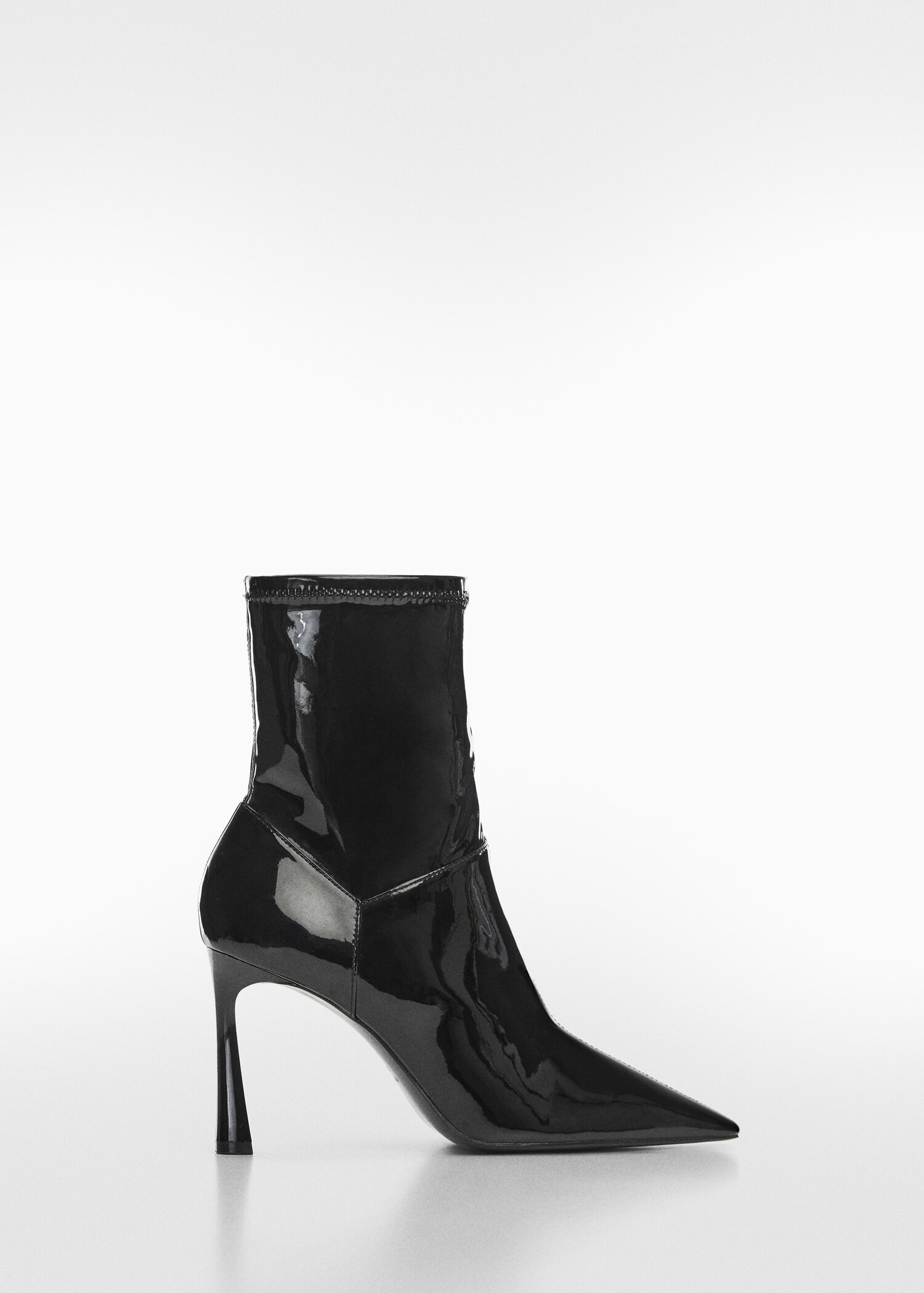 Patent leather-effect heeled ankle boots - Article without model