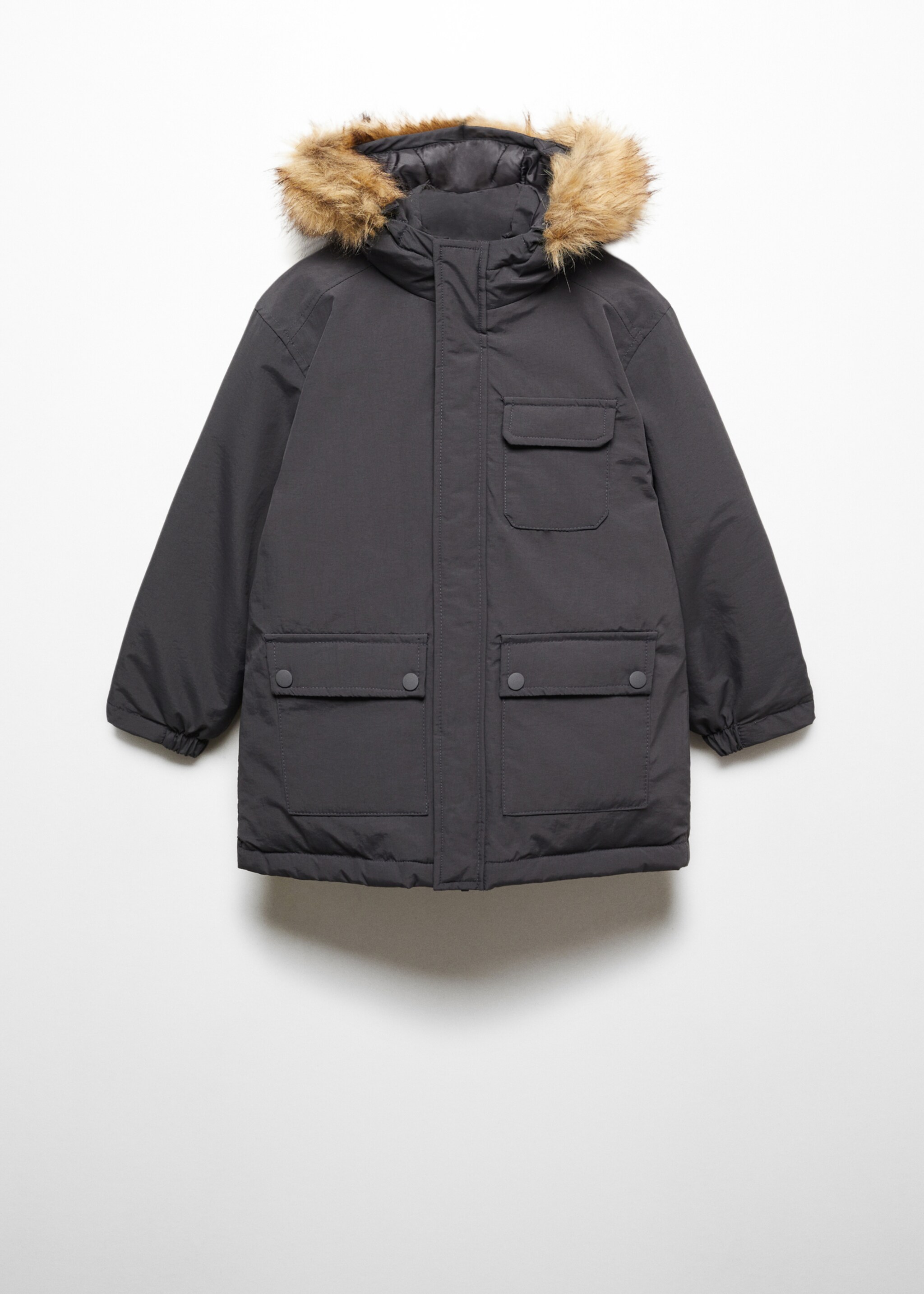 Anorak with shearling-effect hood - Article without model