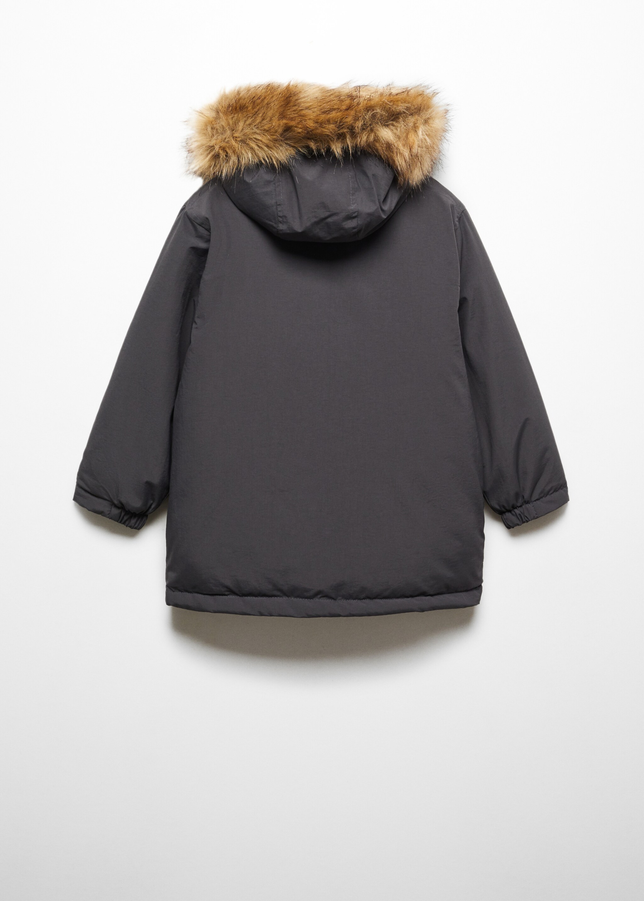 Anorak with shearling-effect hood - Reverse of the article