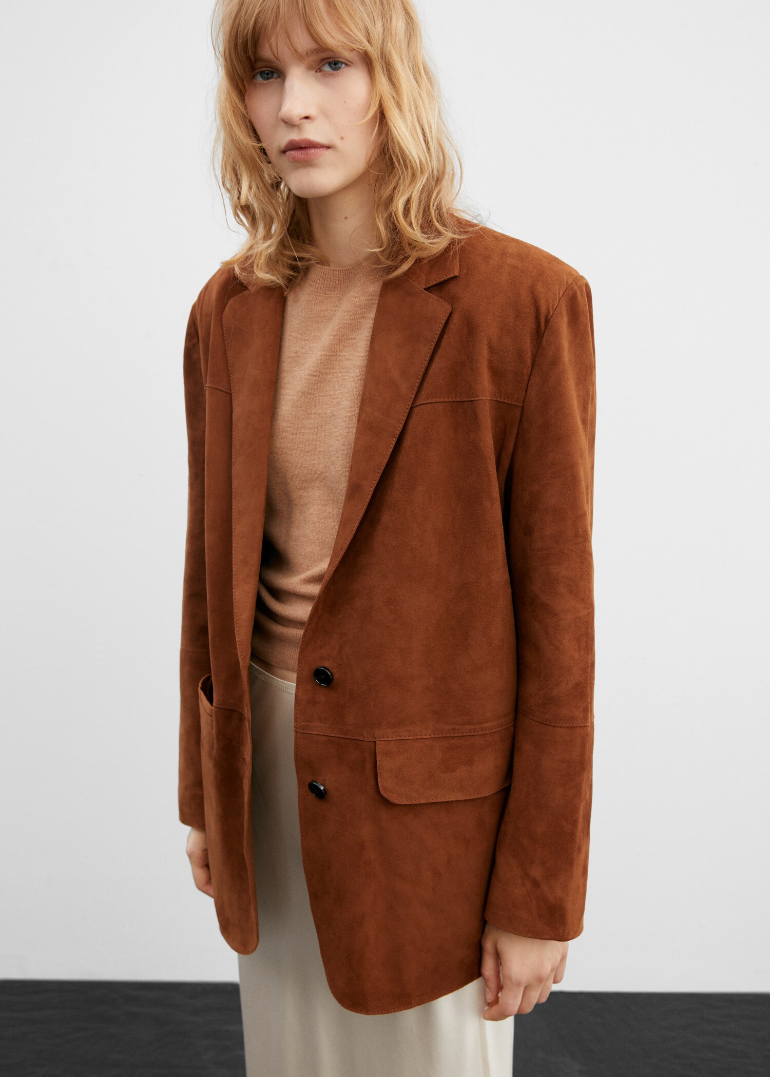 Oversized suede jacket - Medium plane