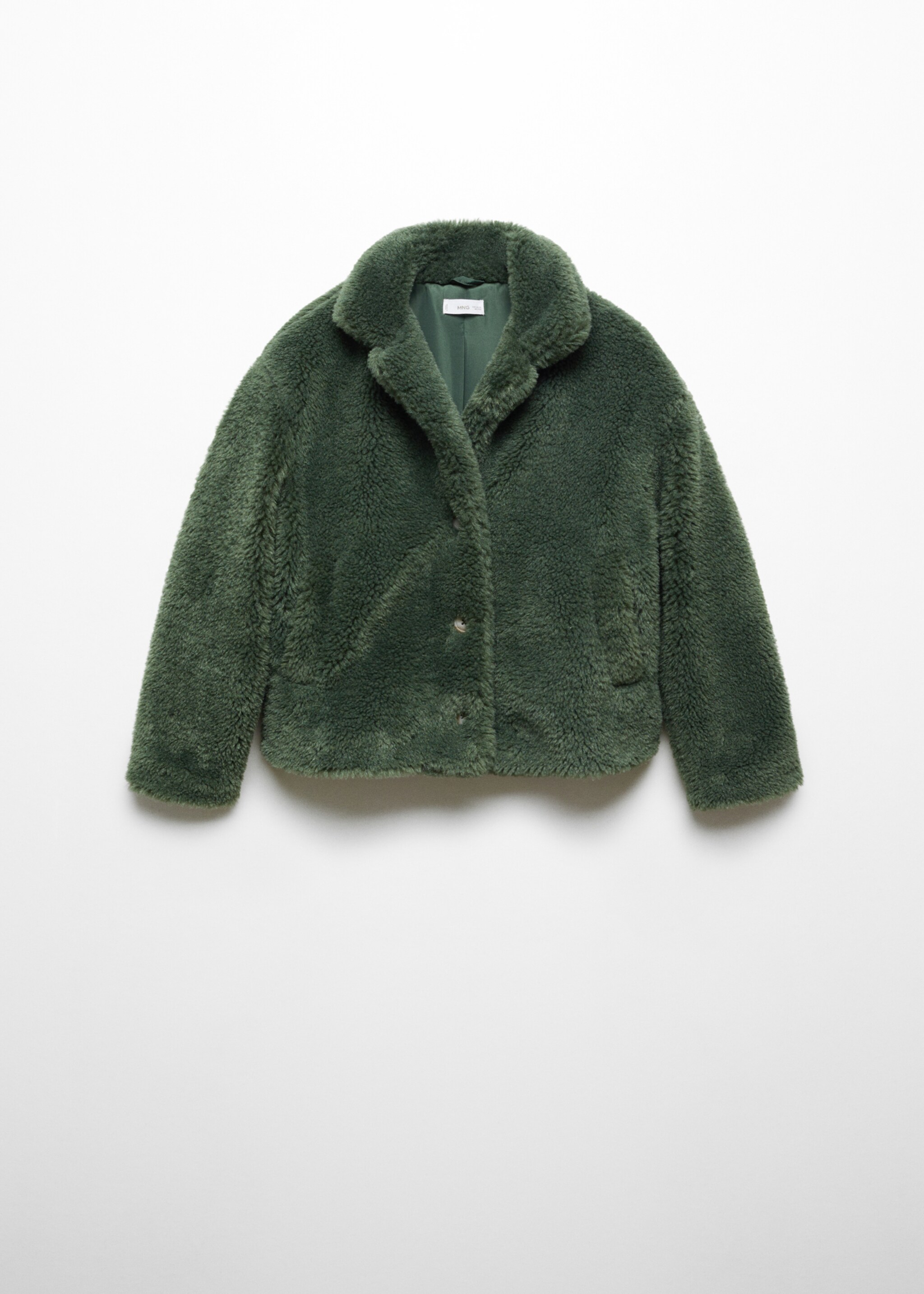 Fur-effect coat - Article without model, Pastel Green. Ref: 57066009-00.