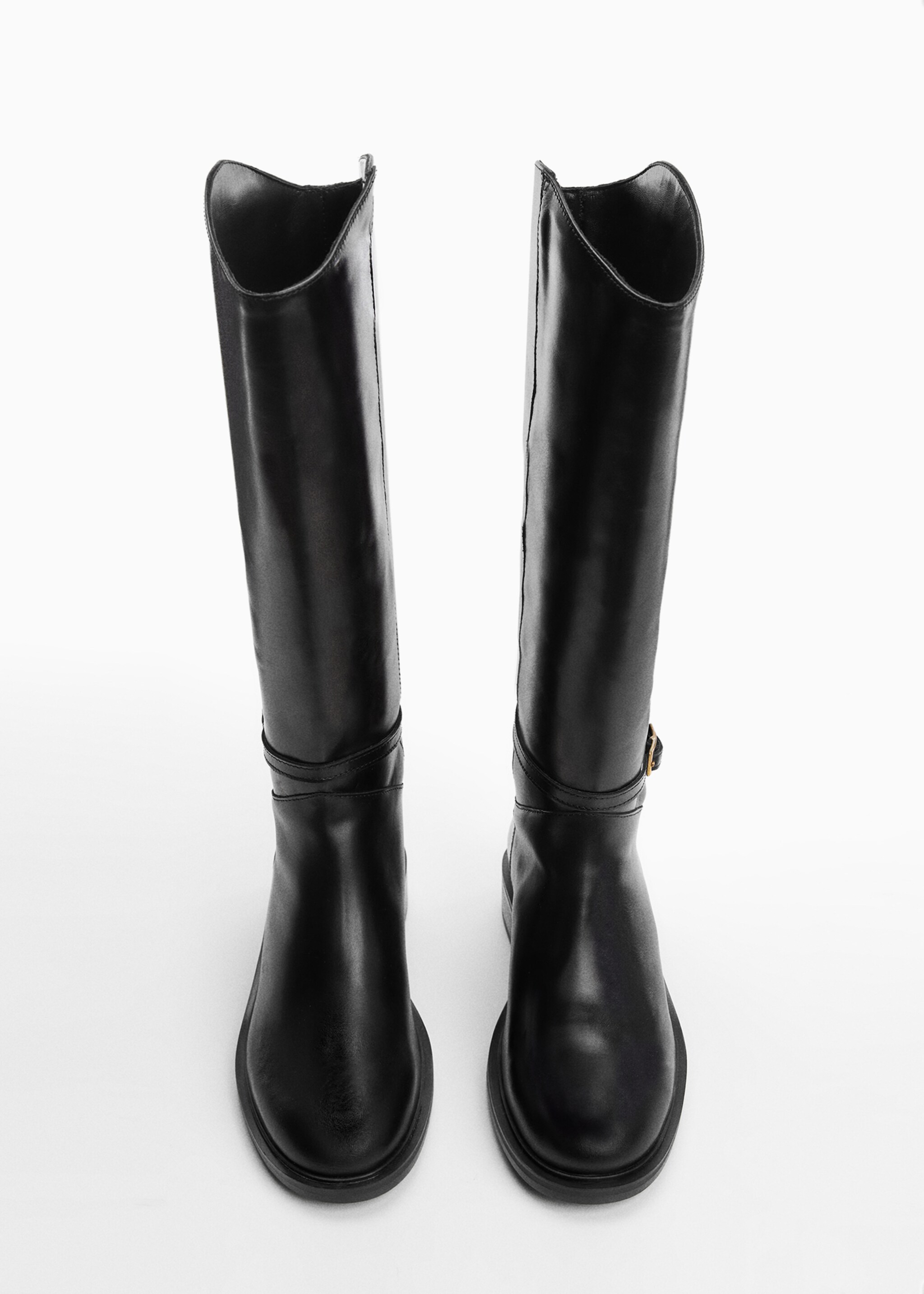 Buckles leather boots - Details of the article 3, Black. Ref: 57066021-00.
