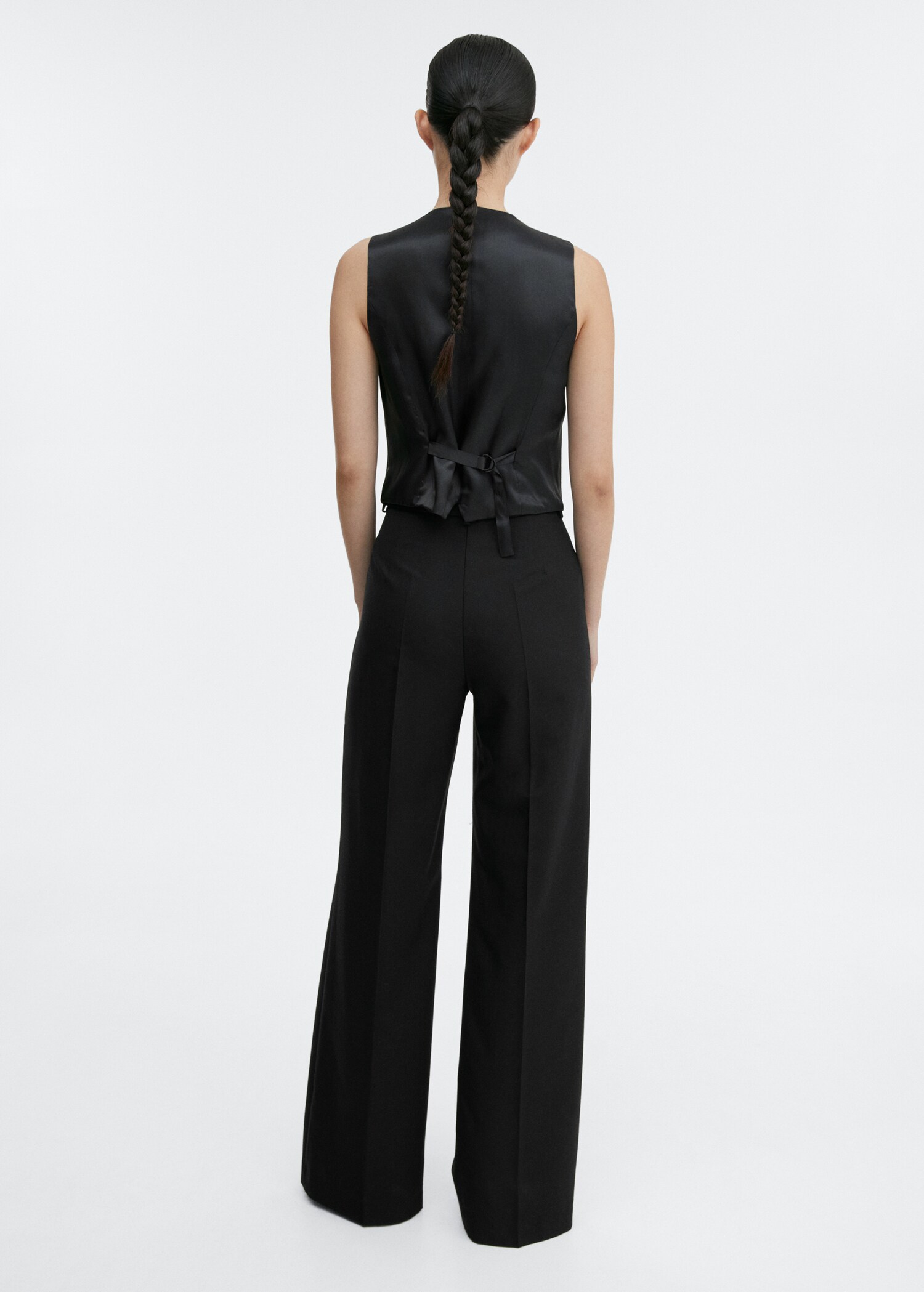 Wideleg wool suit trousers - Reverse of the article