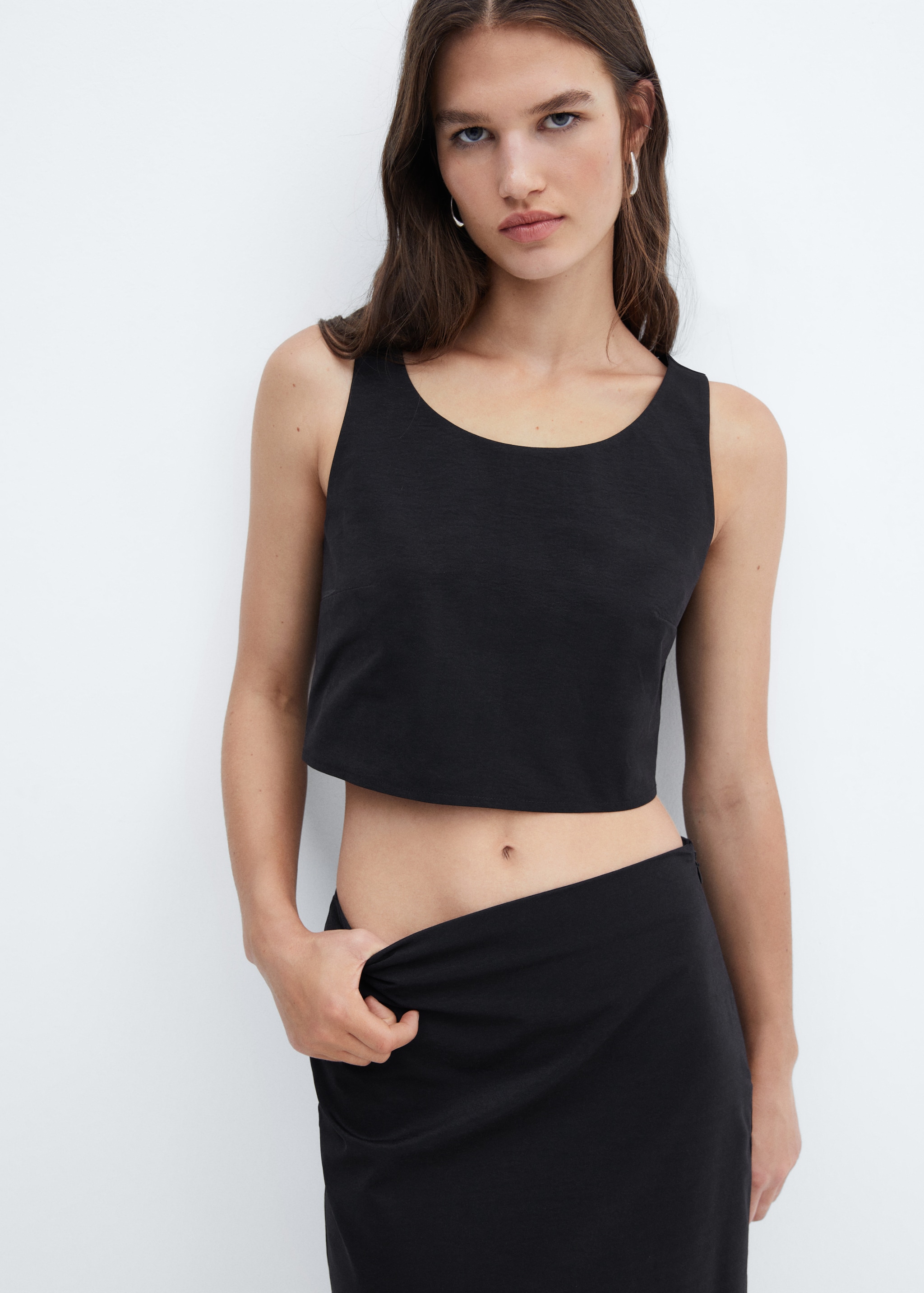Crop top with wide straps Women MANGO OUTLET USA
