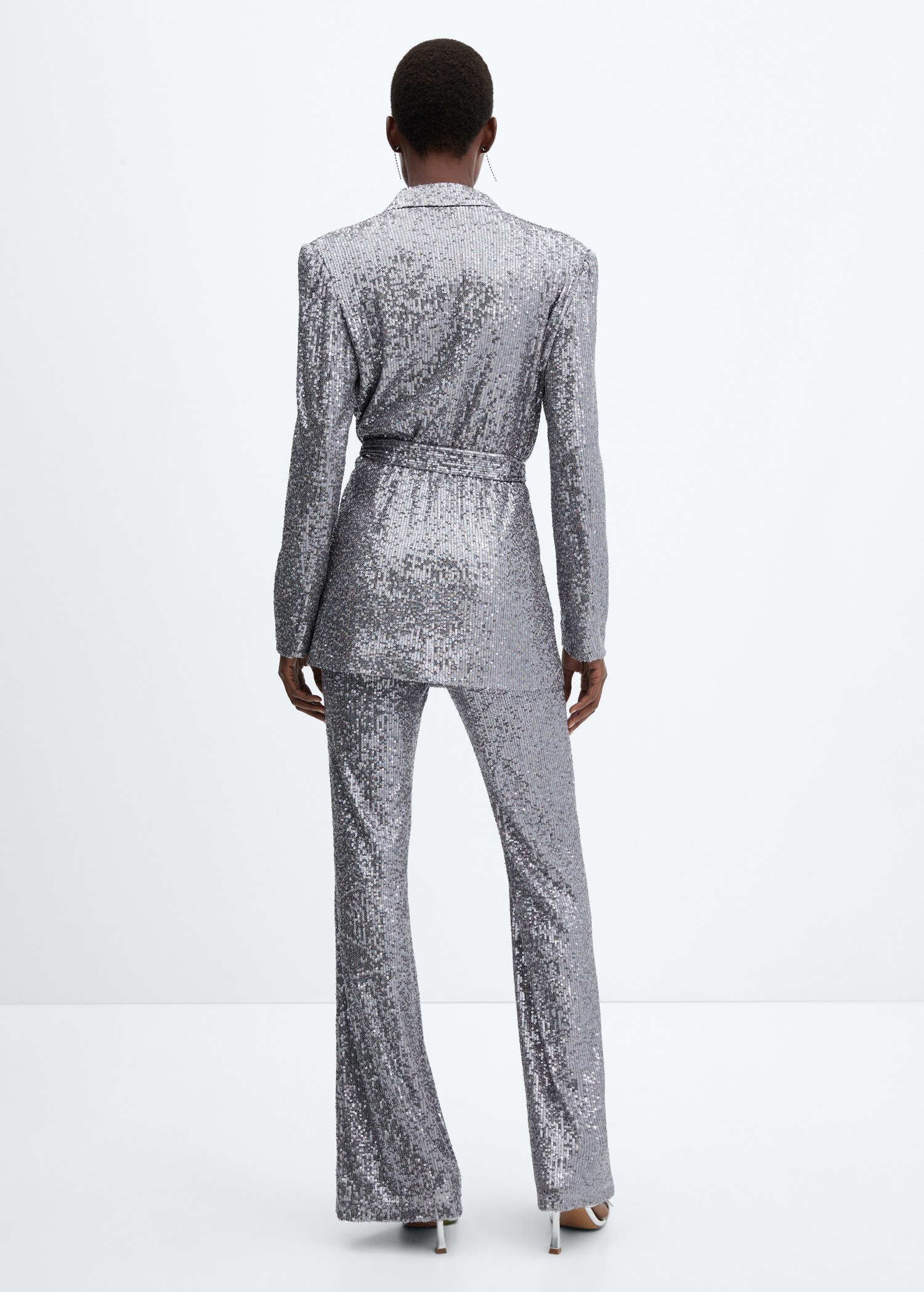 Sequin jacket with detachable belt - Reverse of the article