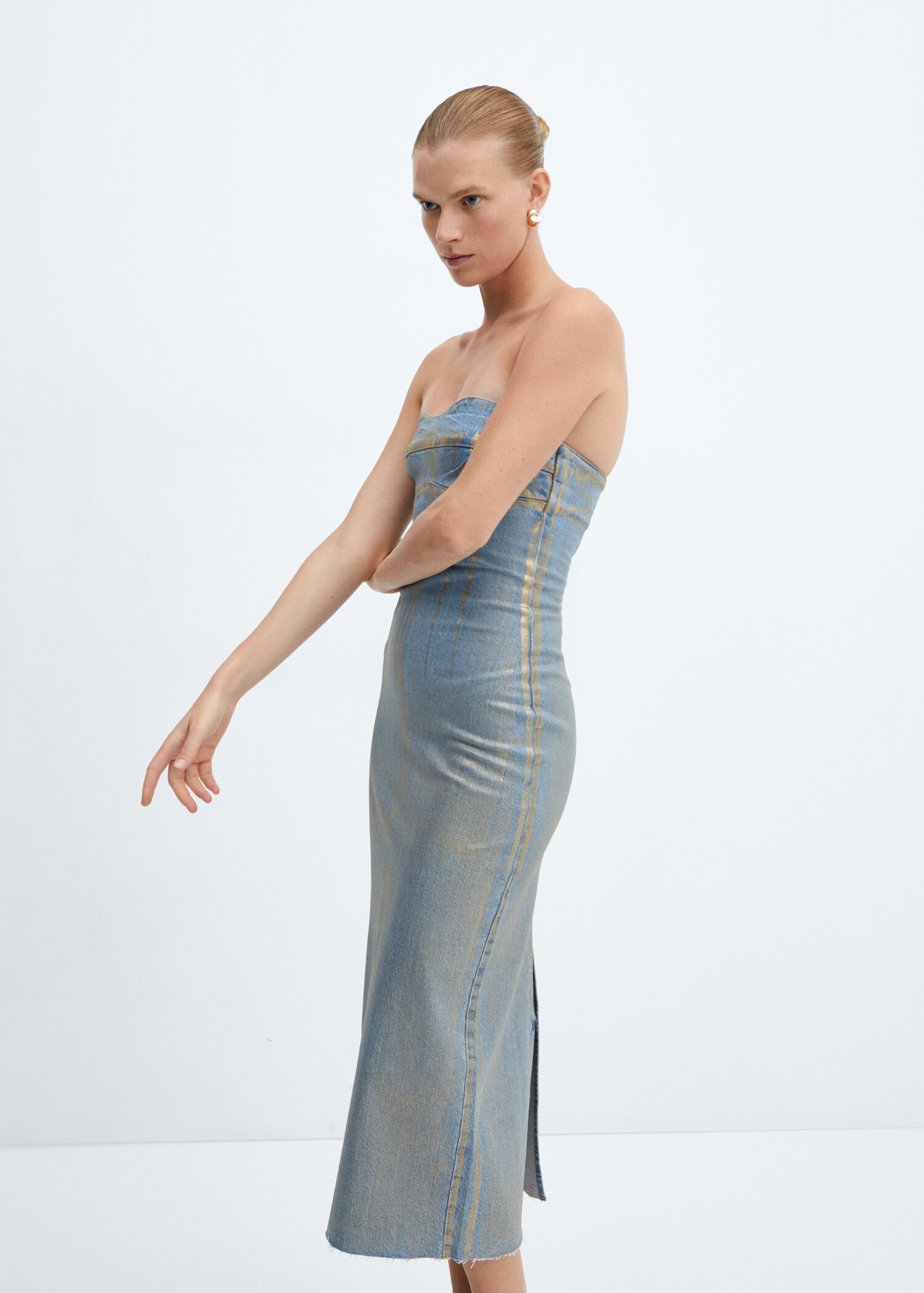 Vestido vaquero foil - Plano medio