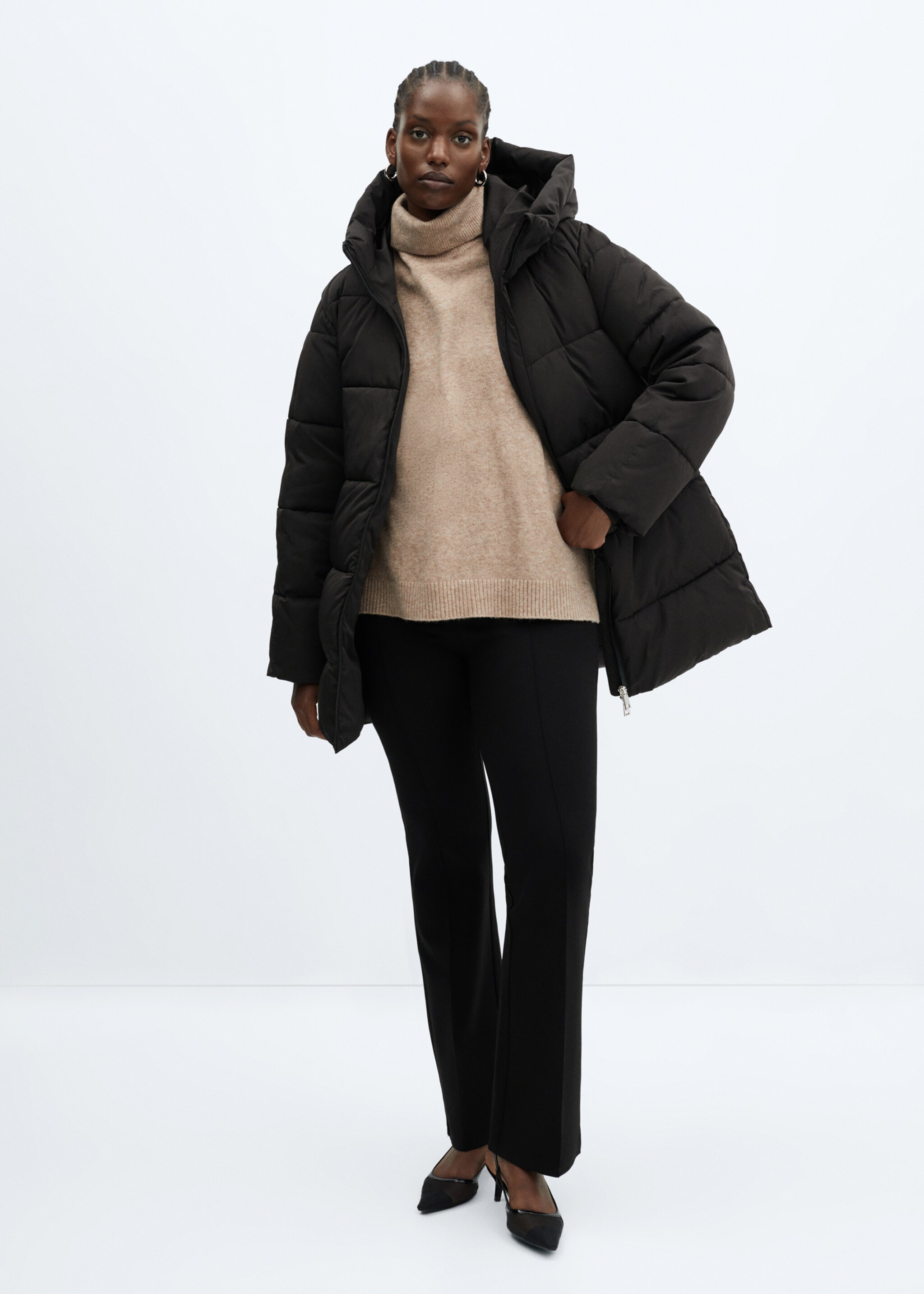 Hood quilted coat - Details of the article 3