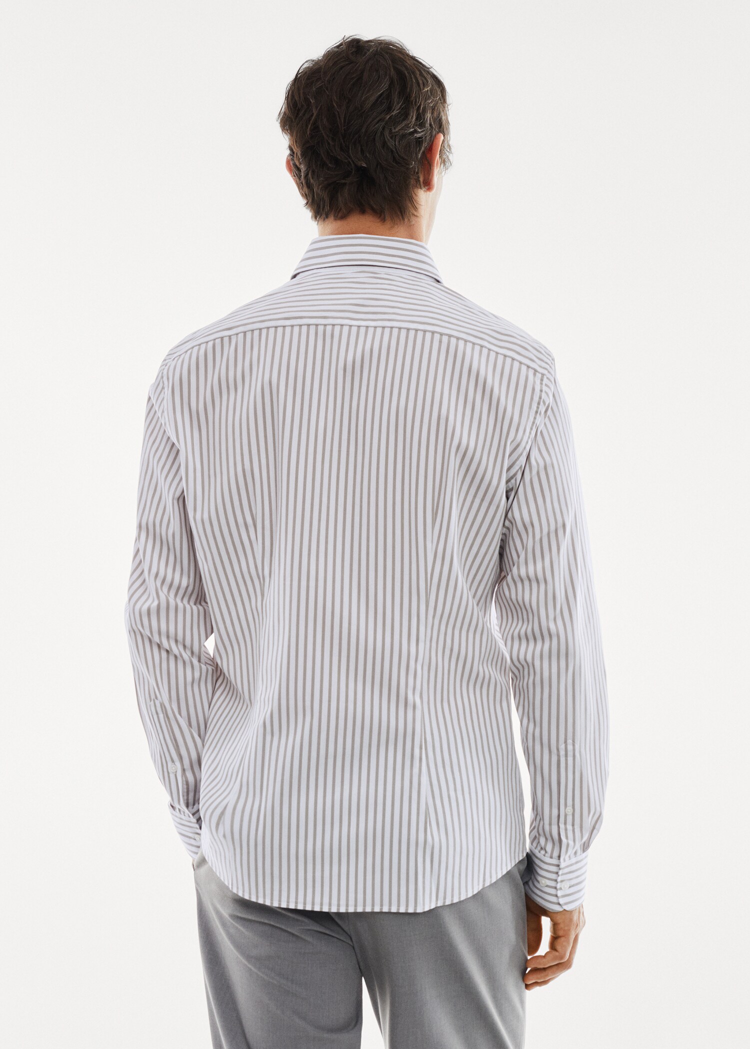 Randig skjorta slim fit stretchmaterial - Artikelns baksida