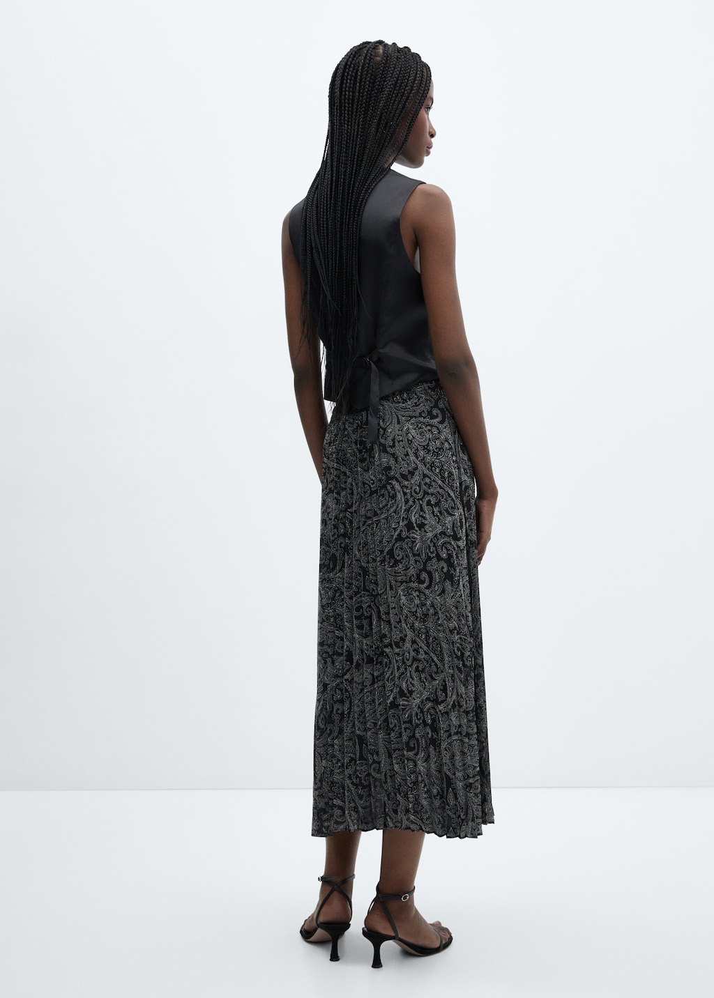 Paisley-print pleated skirt - Women | MANGO OUTLET USA