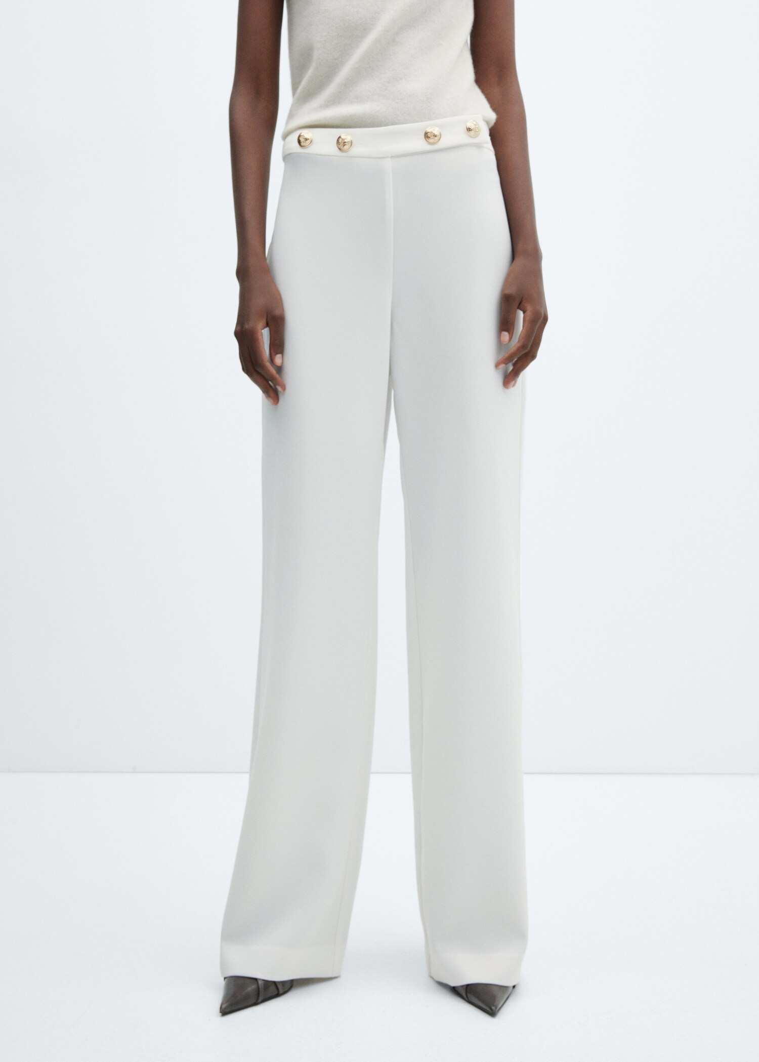 pants with waist button - Medium plane