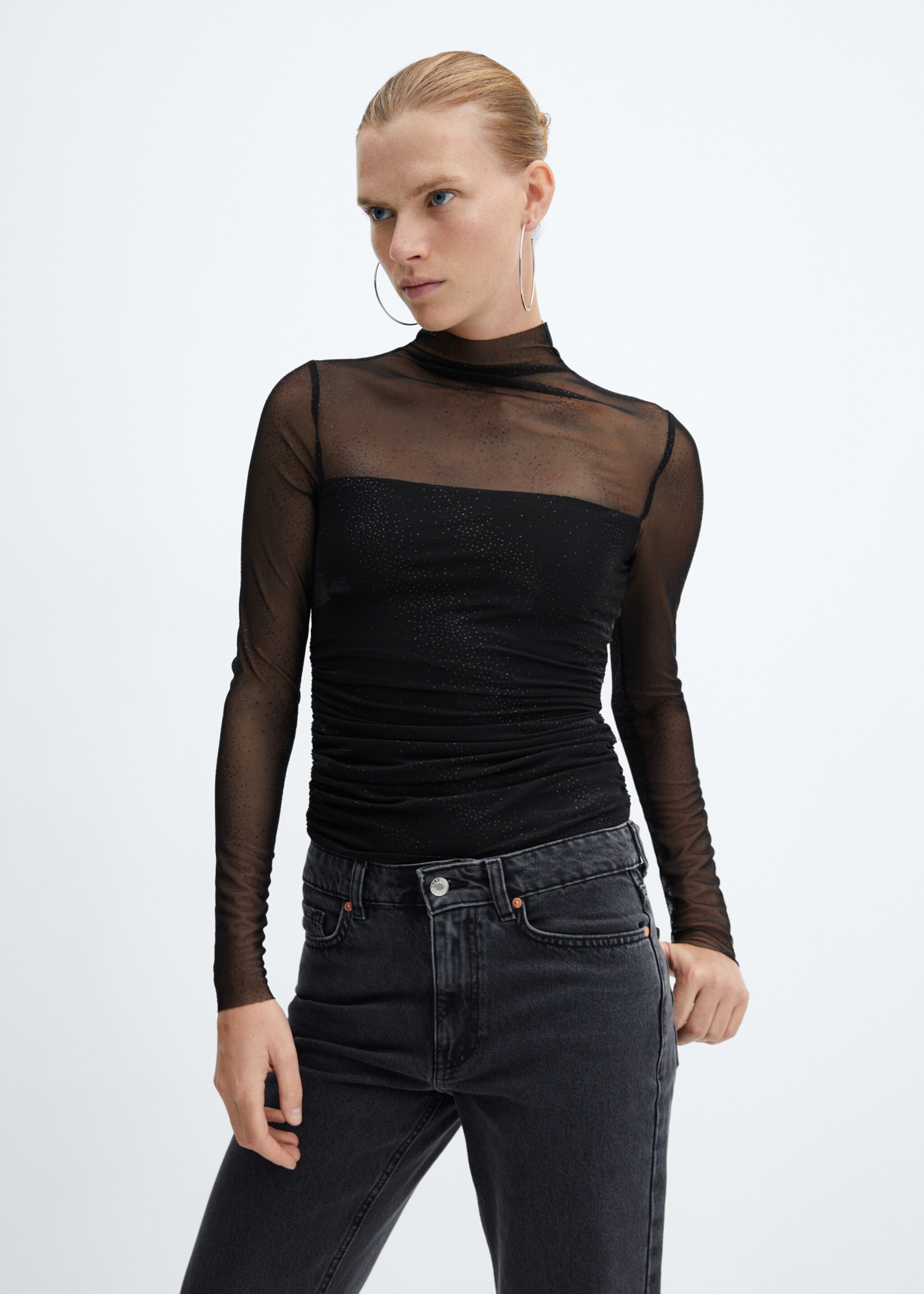 Samarreta malla brillants - Pla mig, Negre. Ref: 57067732-00.
