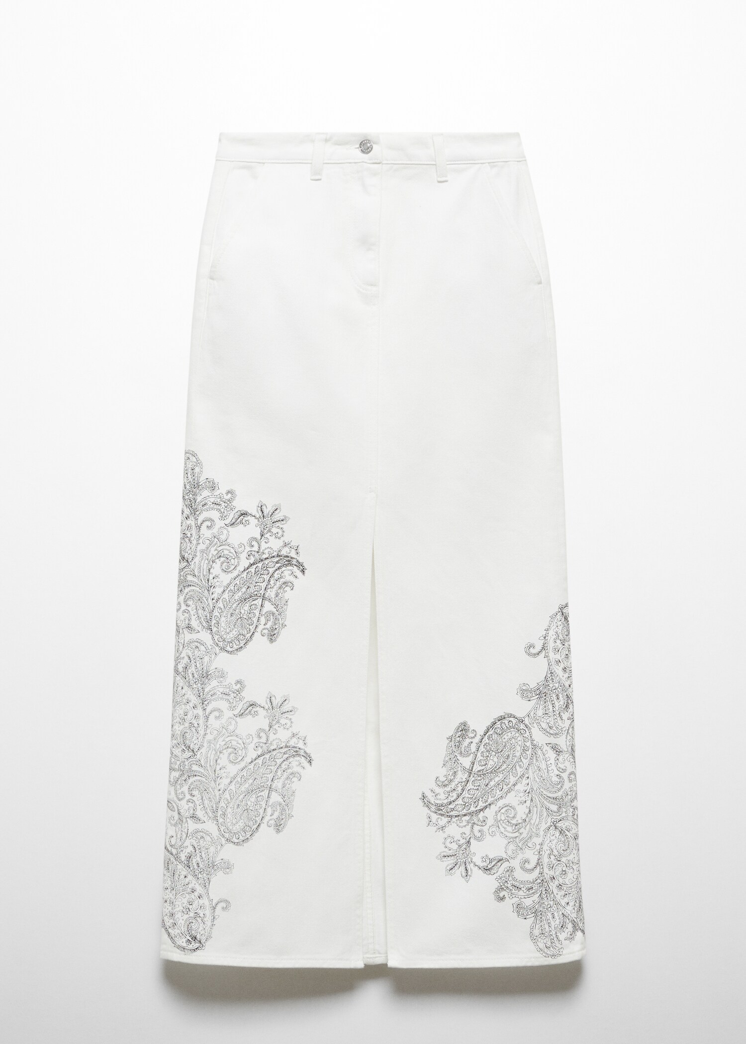 Paisley-print denim skirt - Article without model