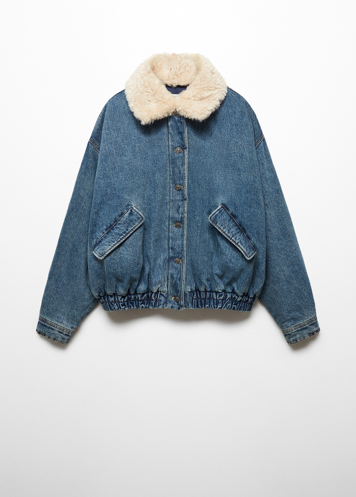 Shearling denim bomber jacket - Article without model