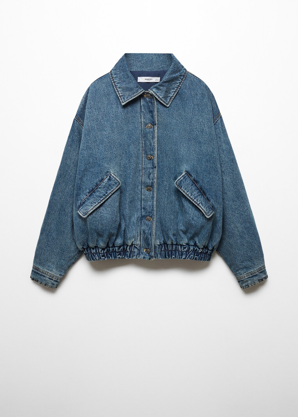 Shearling denim bomber jacket Women MANGO OUTLET USA
