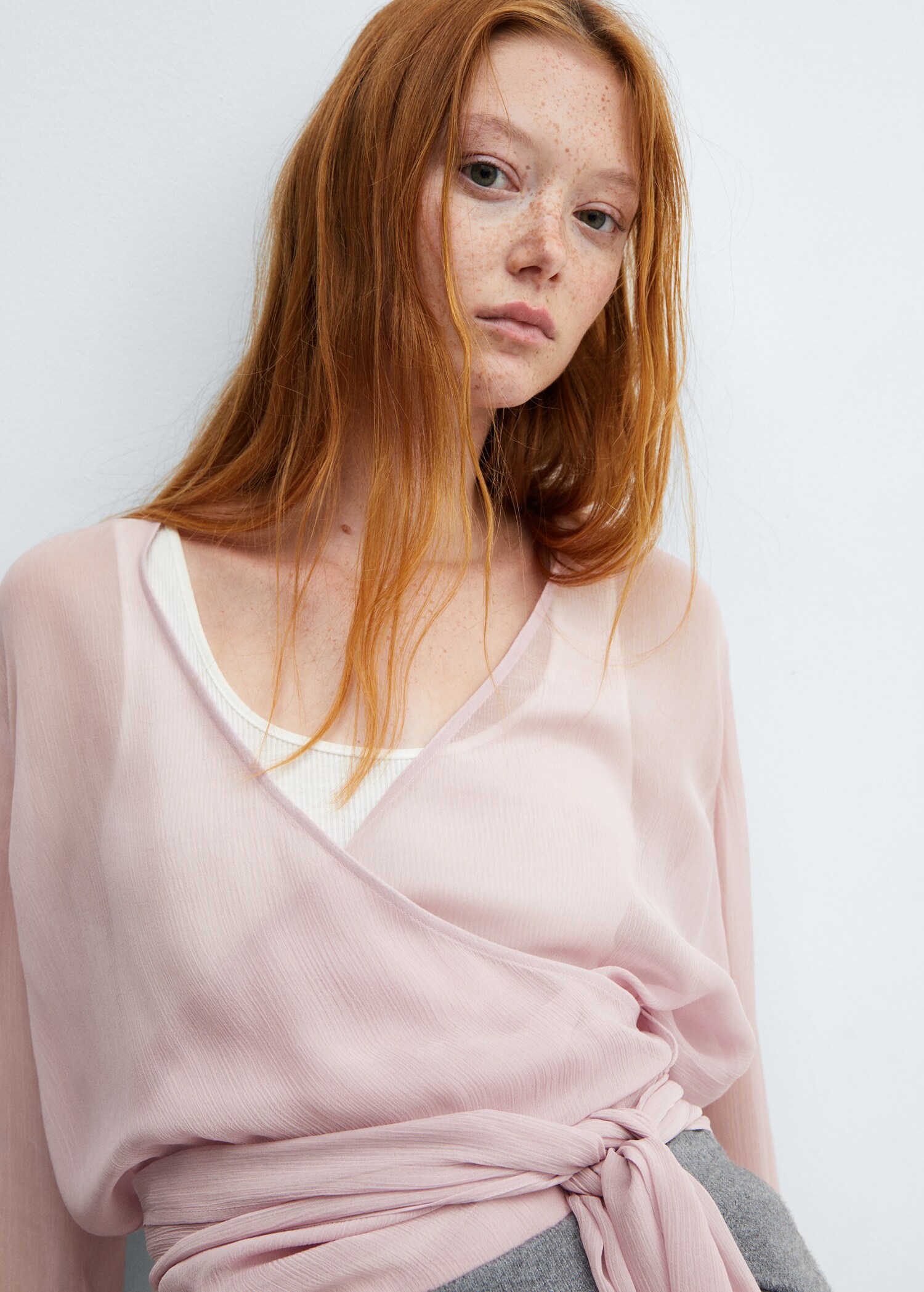 Chiffon wrap blouse - Details of the article 1
