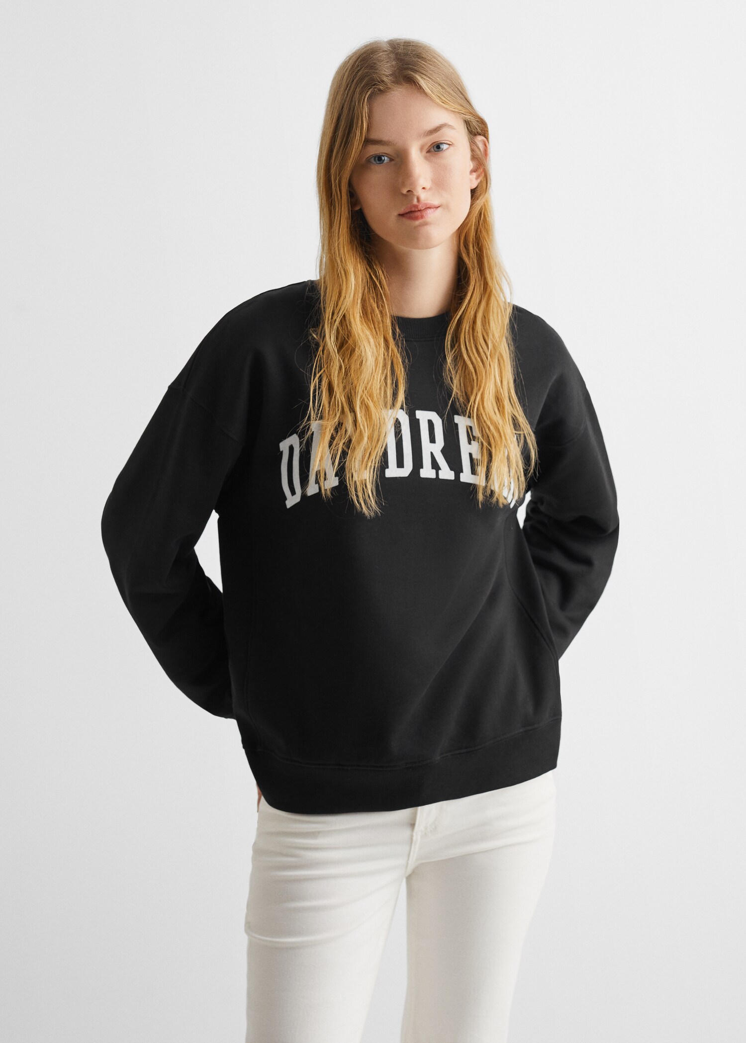 Sudadera mensaje estampado - Plano medio