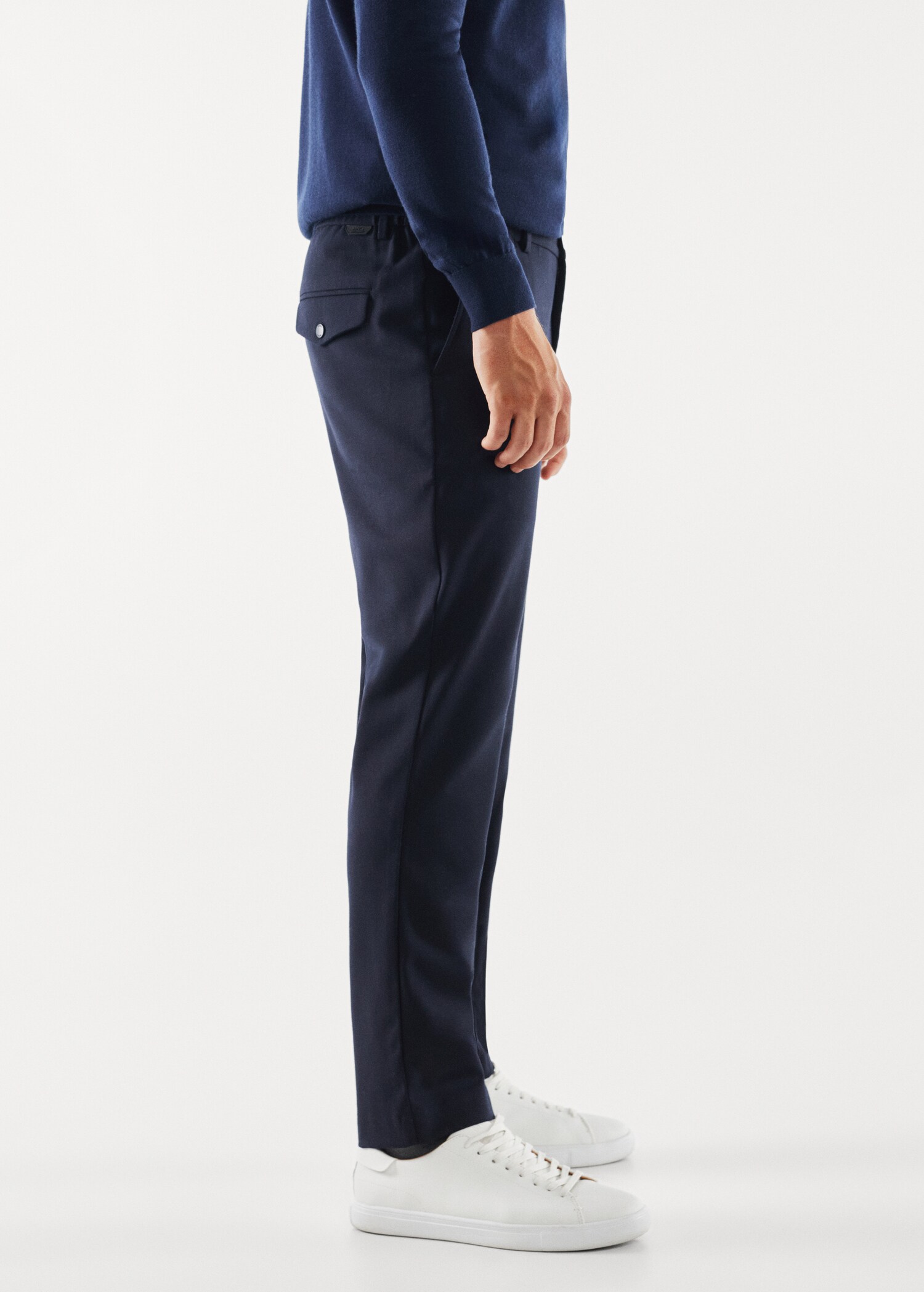 Pantaloni slim fit din țesătură tehnică - Detaliu al articolului 4