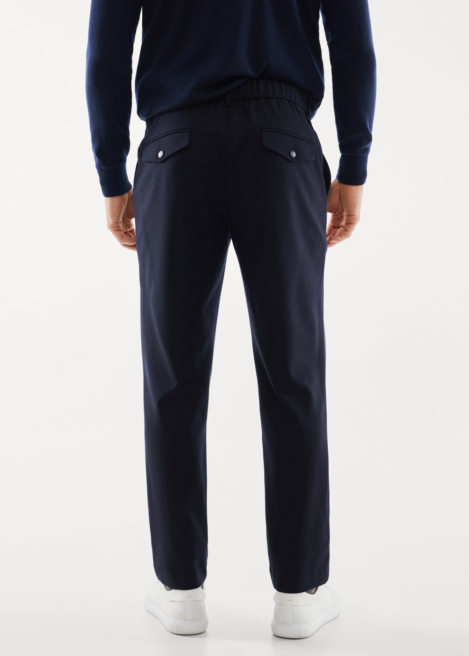 Pantaloni slim fit din țesătură tehnică - Spatele articolului