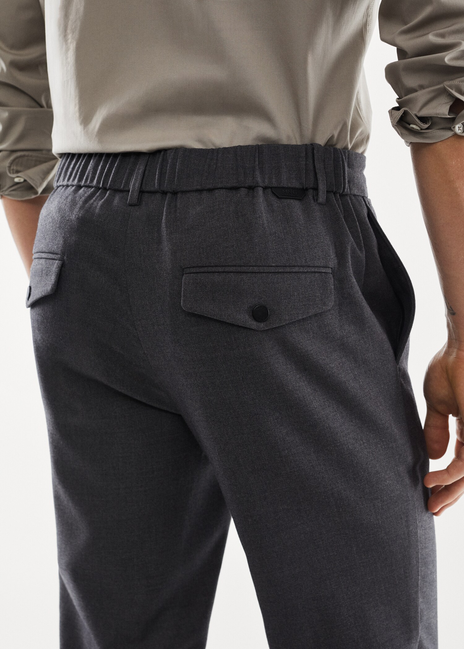 Slim fit technical fabric trousers - Details of the article 2