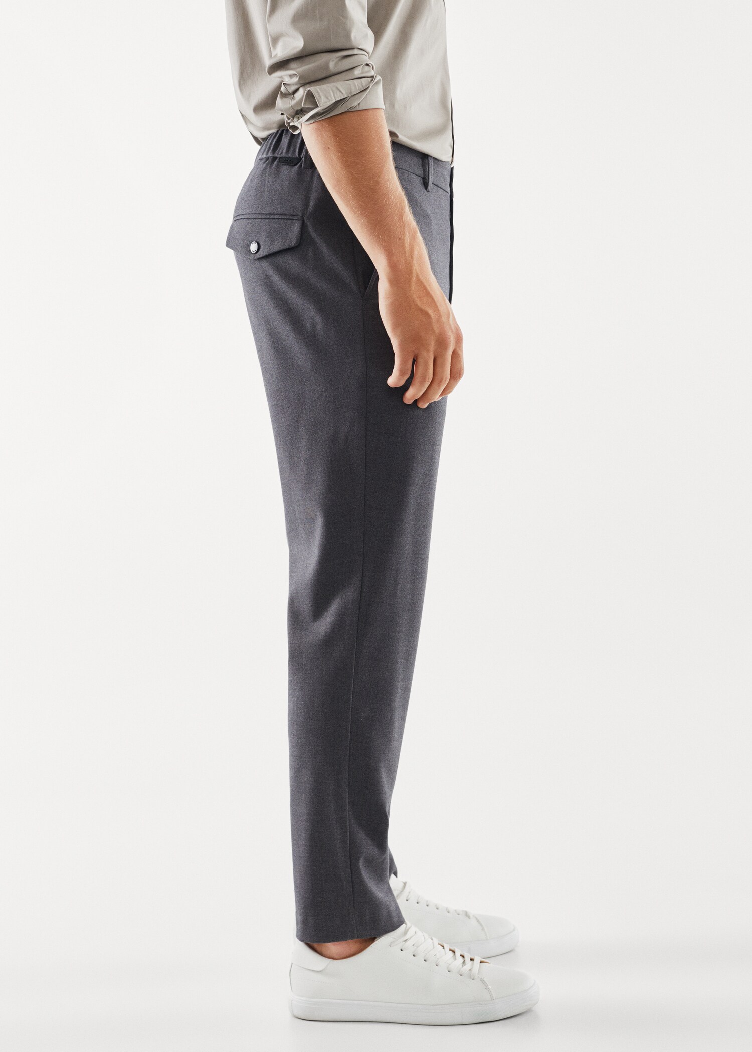 Slim fit technical fabric trousers - Details of the article 4