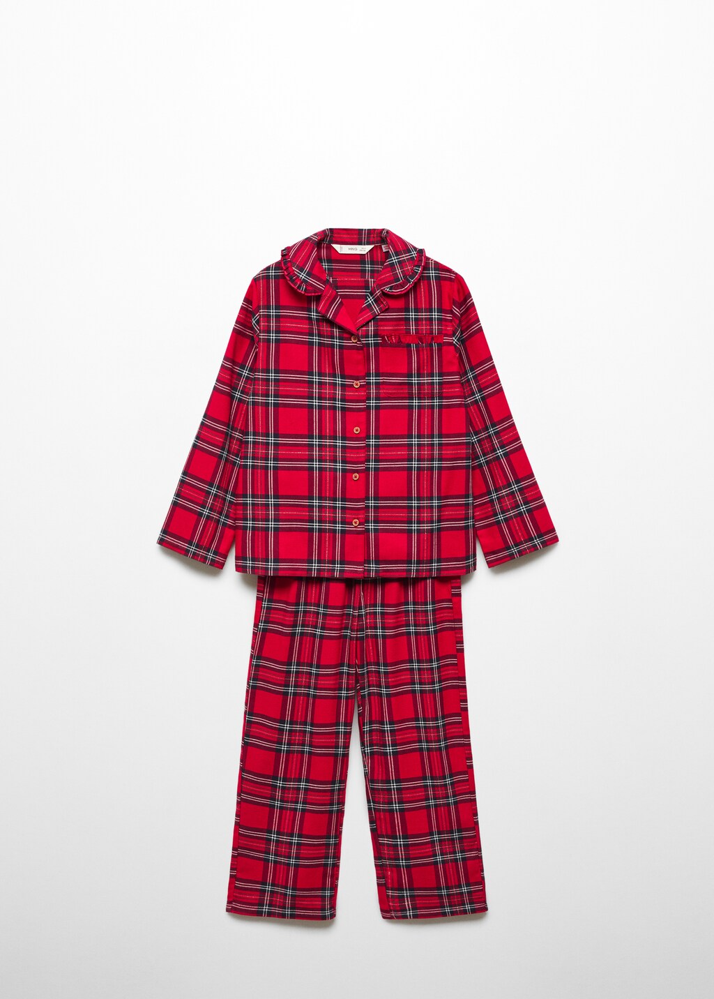 Pijama dos piezas largo cuadros Nina MANGO OUTLET Espana Peninsula y Baleares