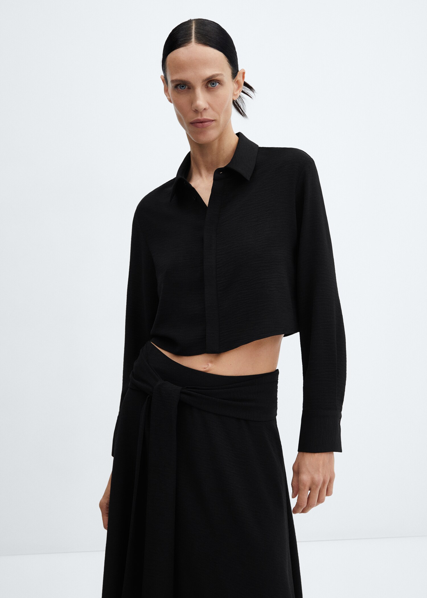 Flowy crop shirt - Medium plane