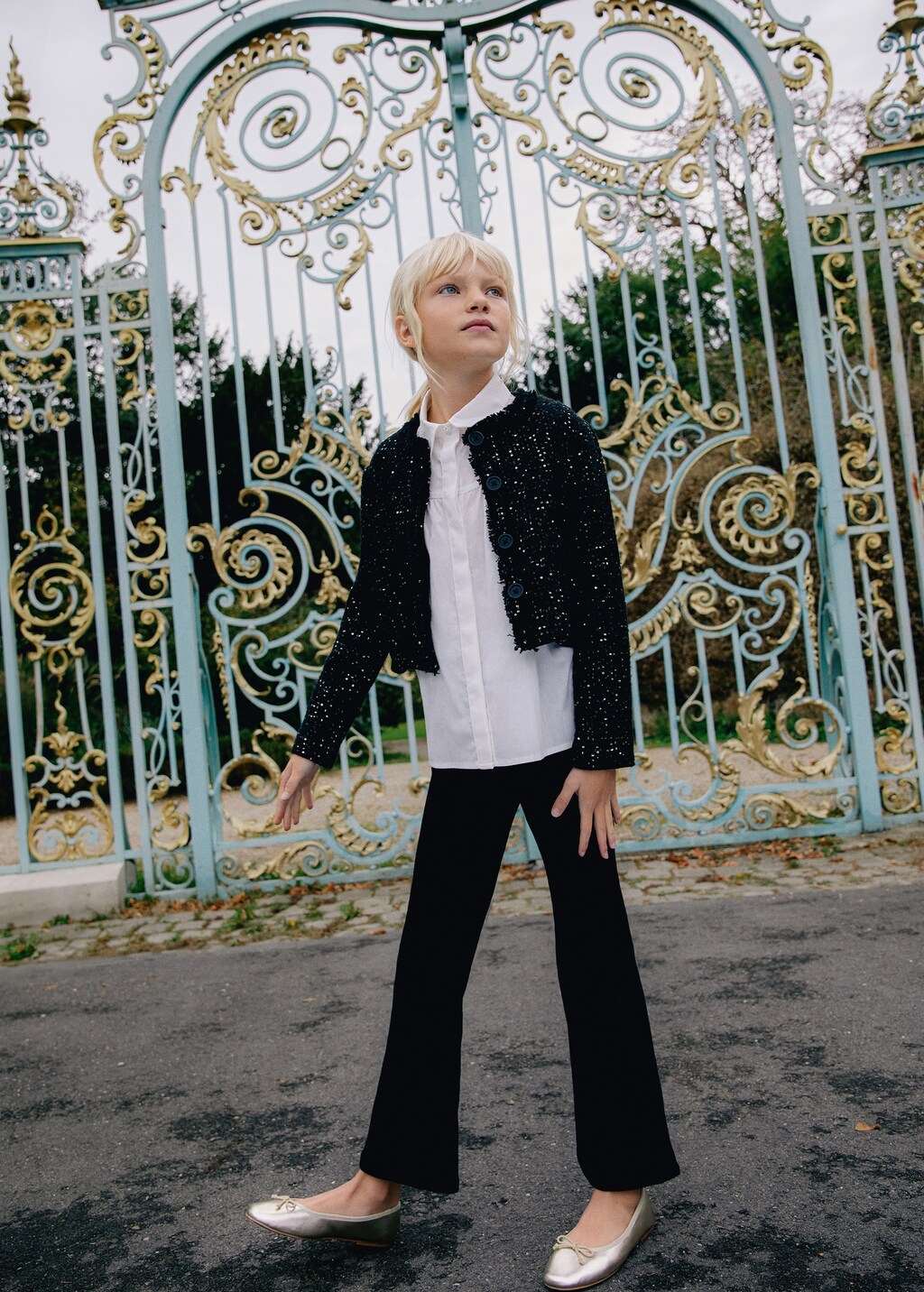 TWEED A LINE COLLAR TOPS NAVY - BIRTHDAY BASH
