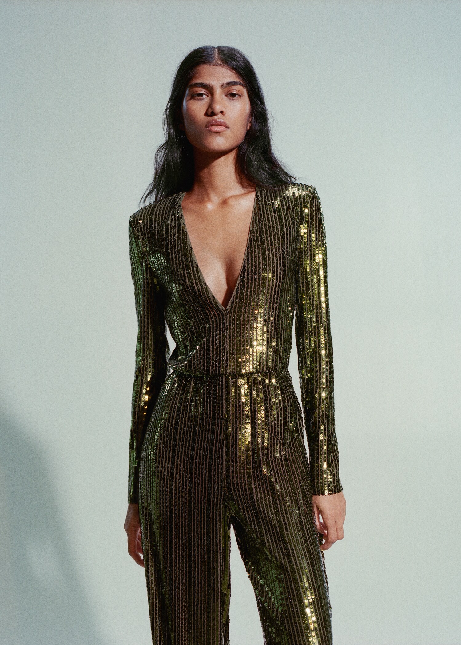 Sequins long jumpsuit - Details of the article 7