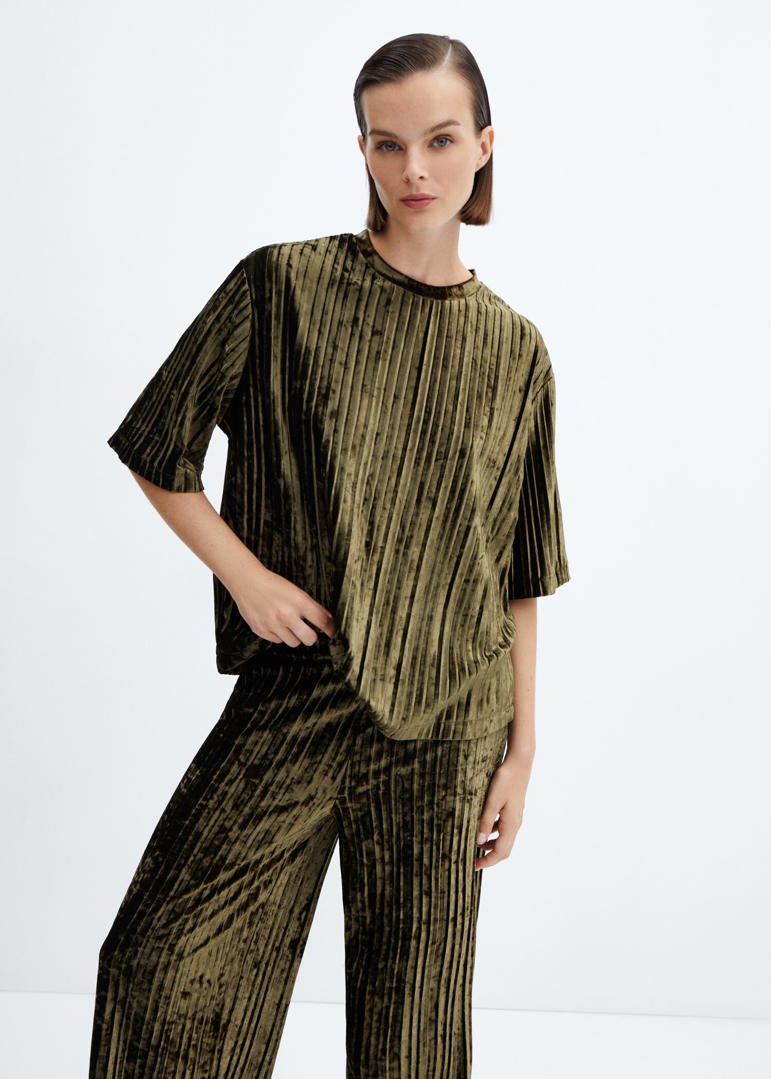 Plissierte Samthose - Detail des Artikels 1
