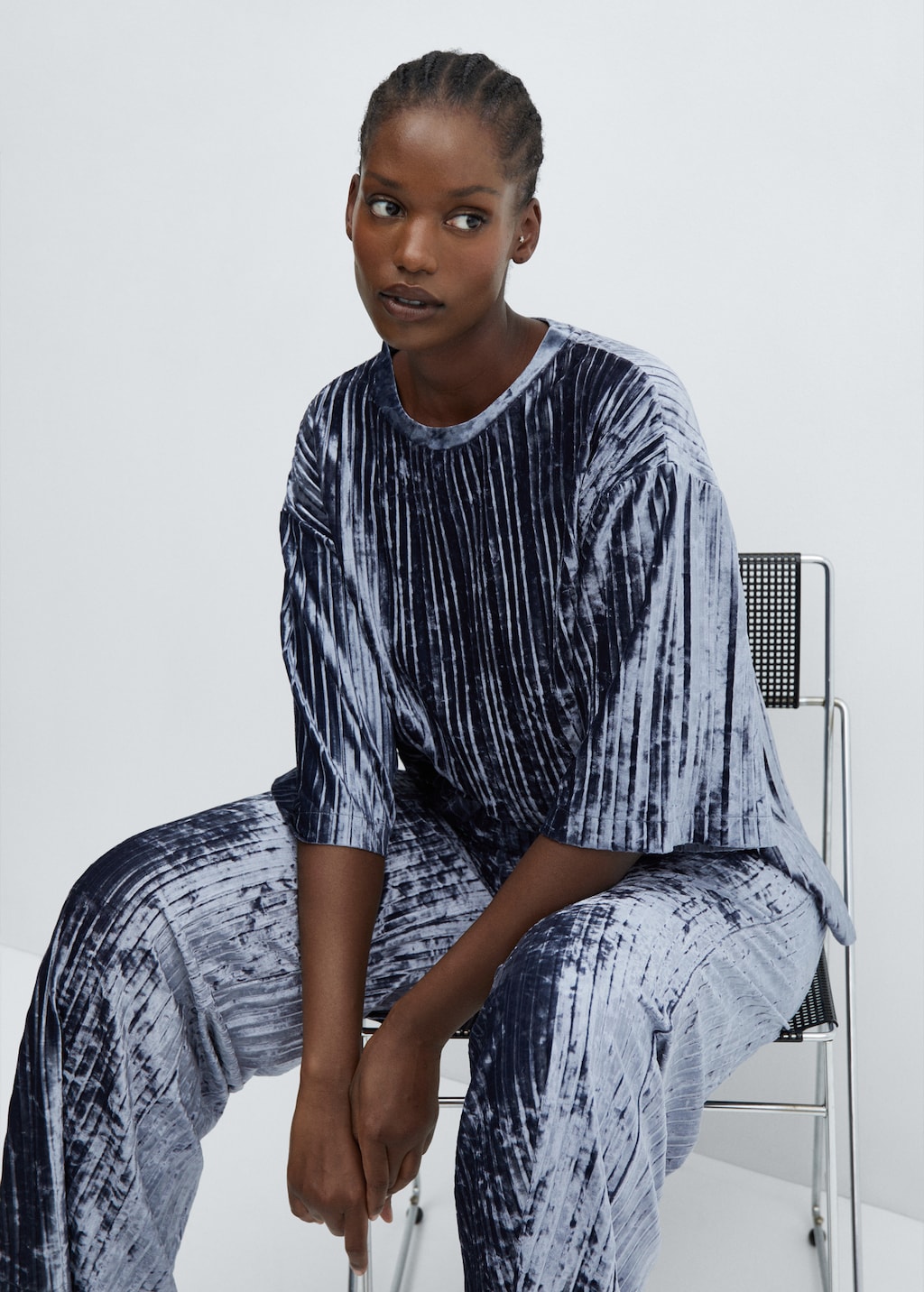 Pleated velvet trousers Women MANGO OUTLET Norway