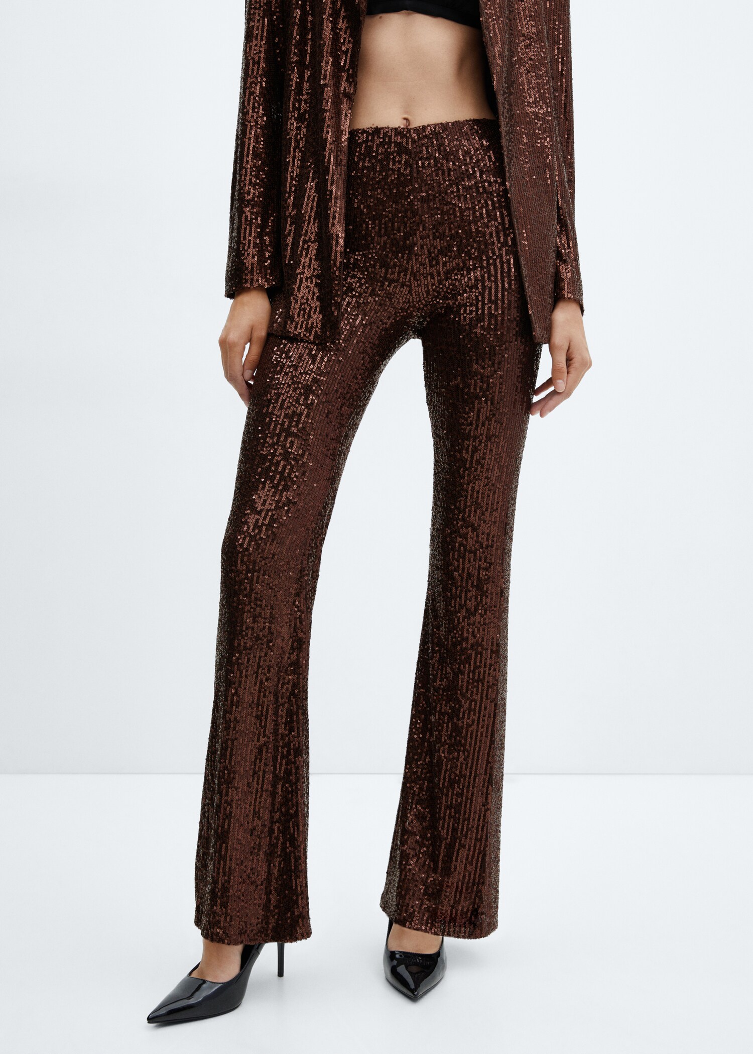 Sequin flared trousers - Medium plane