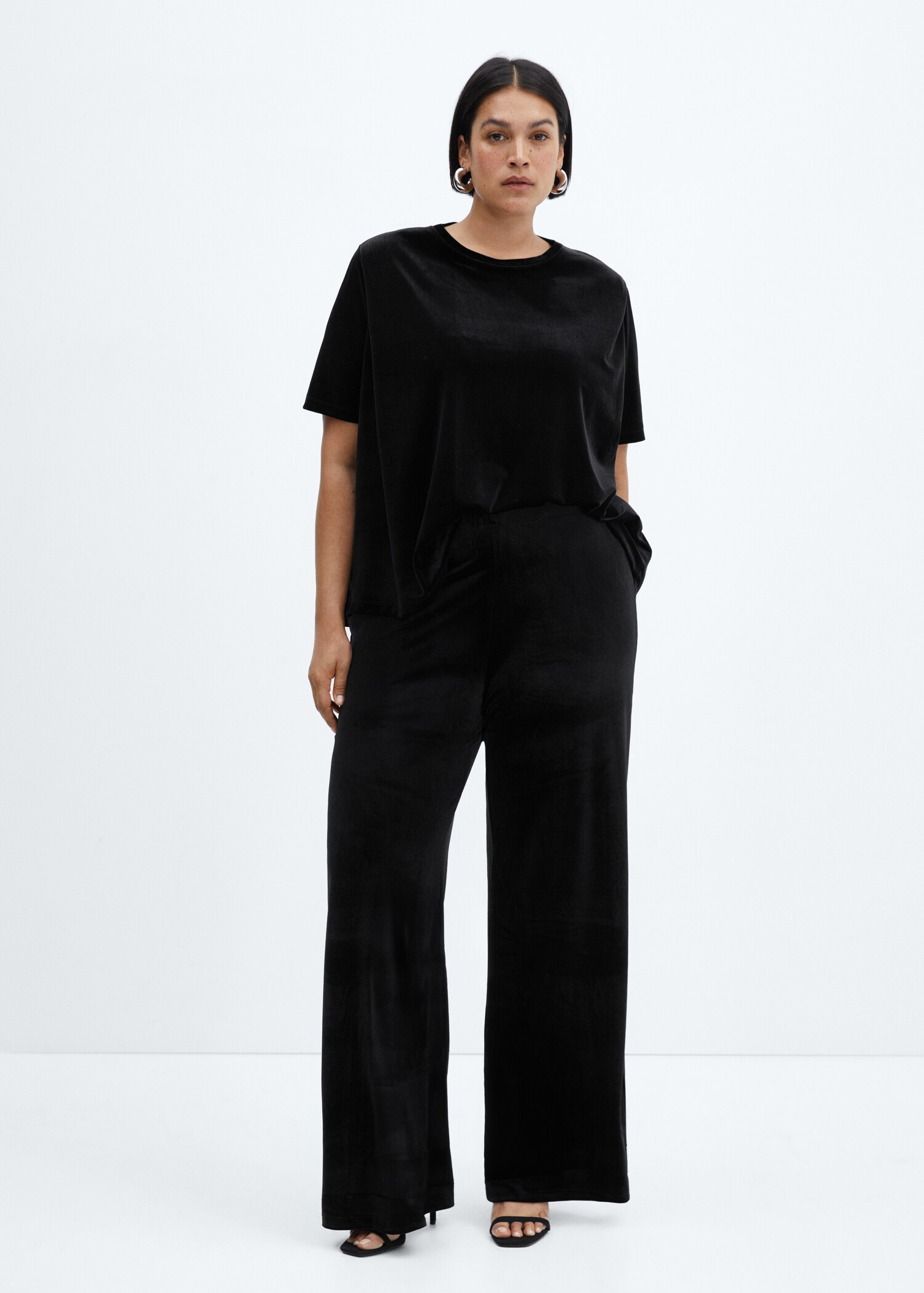 Velvet wideleg trousers - Details of the article 3