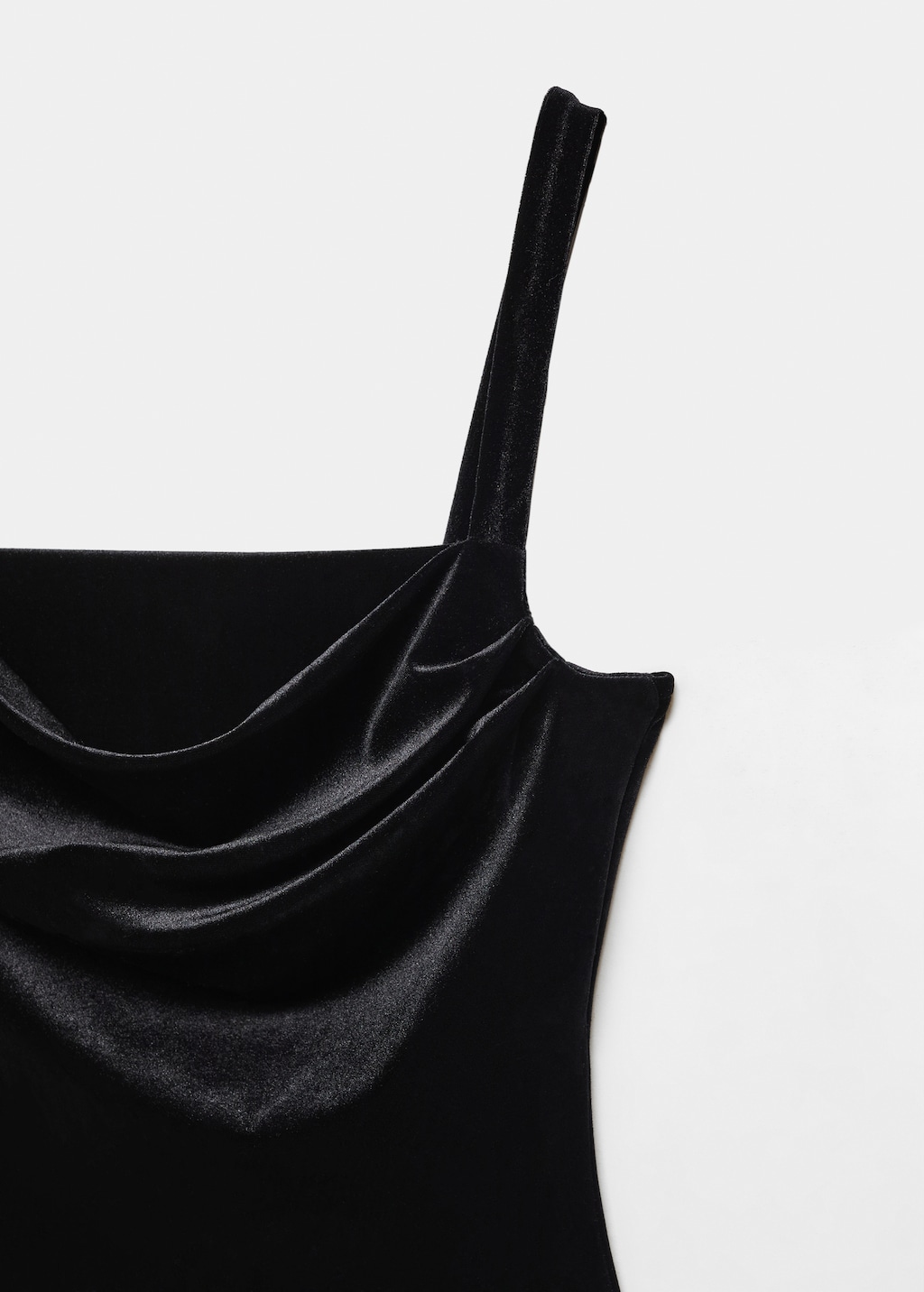 Velvet bodysuit with draped neckline - Women | MANGO OUTLET USA