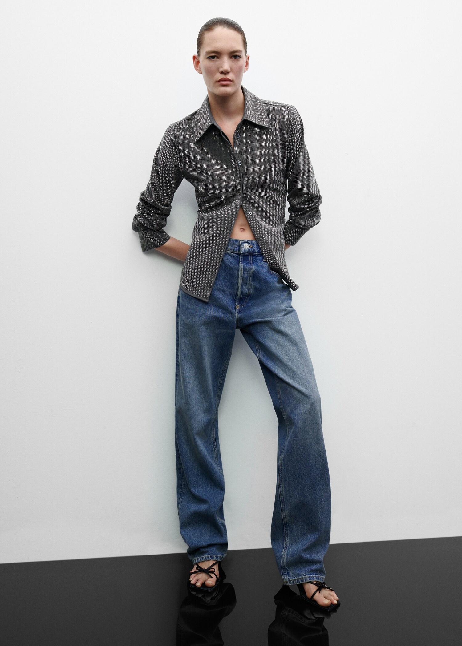 Mid-rise straight jeans - Details of the article 2