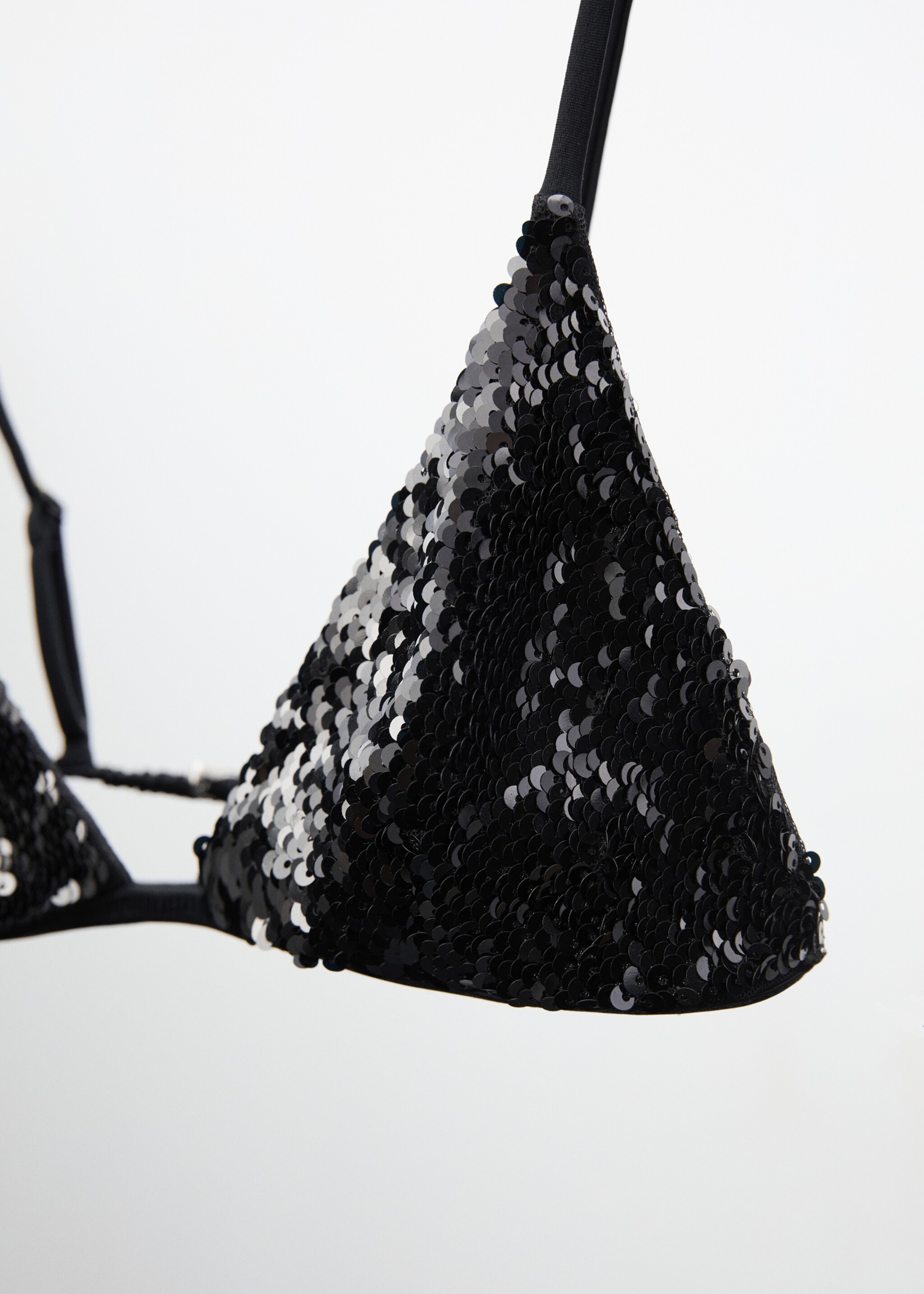 Sequined bra - Details of the article 8, Black. Ref: 57069112-00.