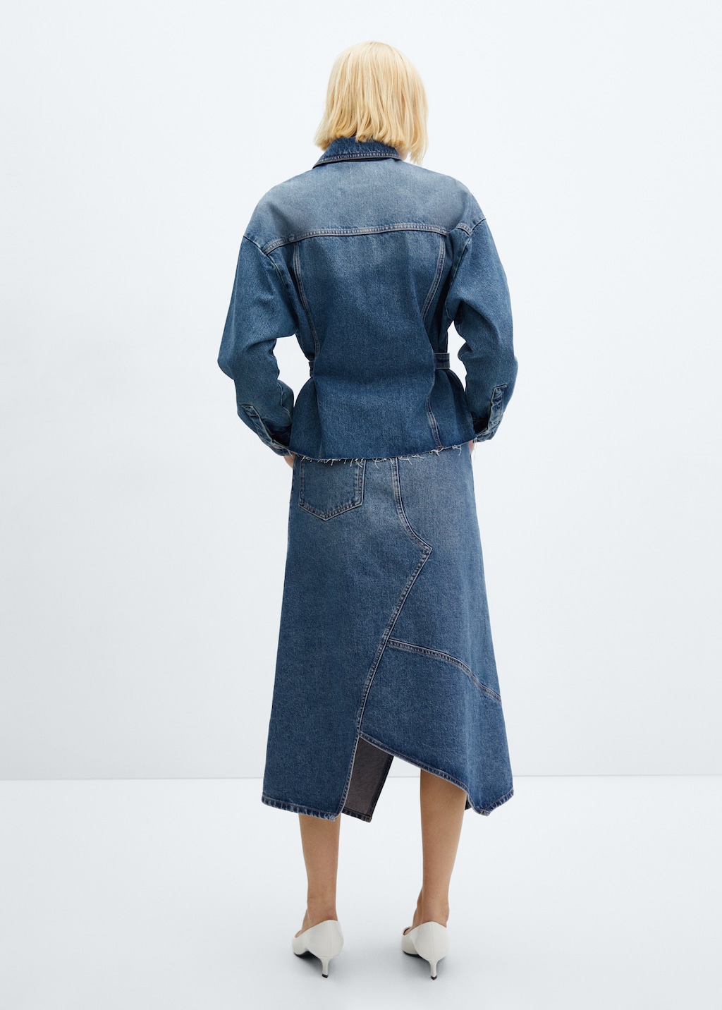 割引価格 Asymmetrical USA OUTLET MANGO | Women - skirt denim ジャケット・アウター