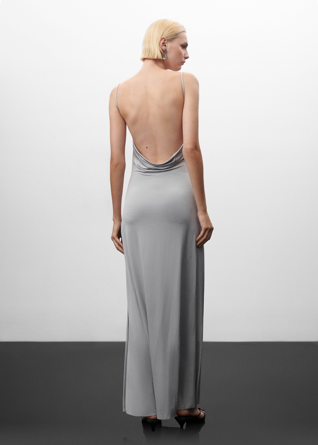 Draped dress with slit - Women | MANGO OUTLET USA