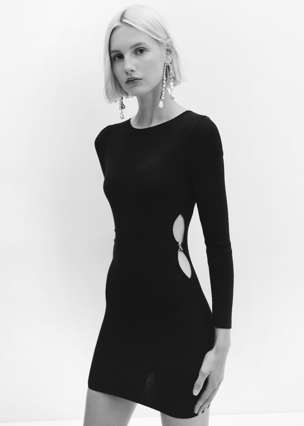 Metallic dress with slit detail Women MANGO OUTLET United Kingdom